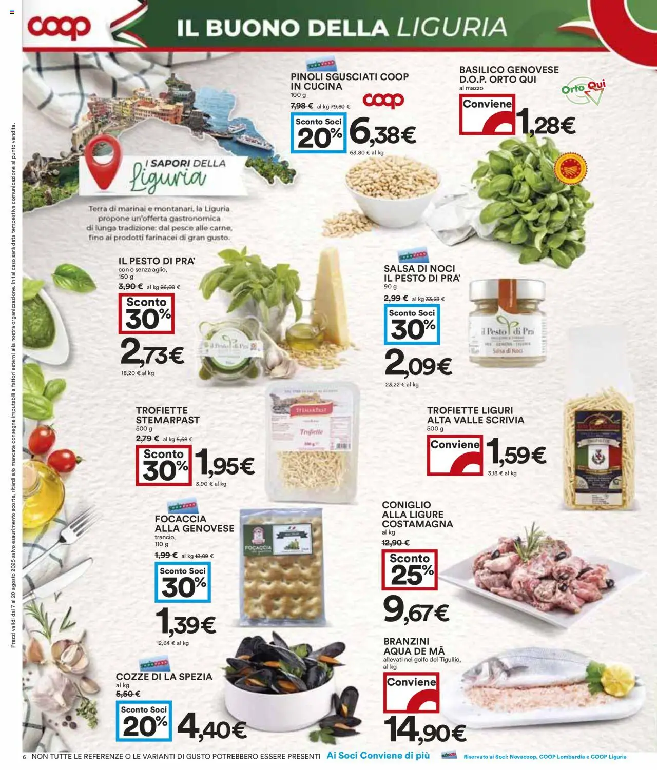 Volantino COOP del 07.08.2025 | Pagina: 6 | Prodotti: Pesce, Data, Pesto, Basilico