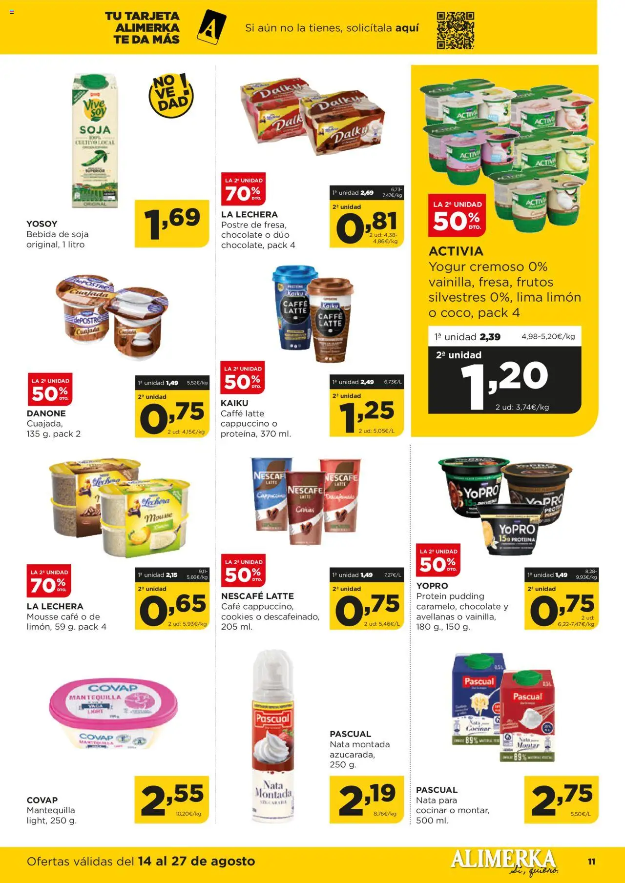 Alimerka folleto Castilla y León │ válido desde el 14.08.2025 | Página: 11 | Productos: Mousse, Yogur, Chocolate, Té