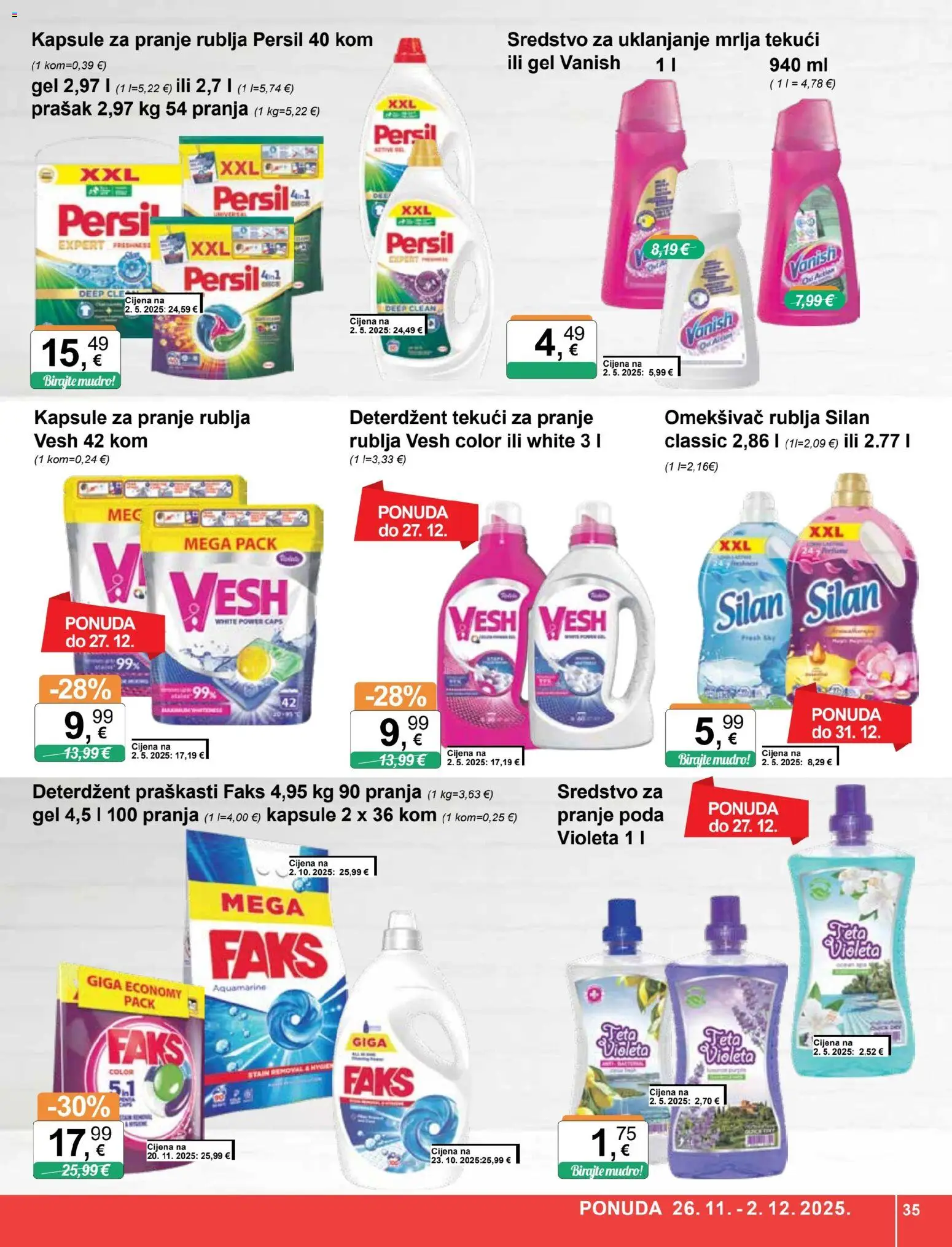 KTC katalog | vrijedi od 26.11.2025 | Stranica: 35 | Proizvodi: Sredstvo za uklanjanje mrlja, Deterdžent, Kapsule za pranje rublja, Persil