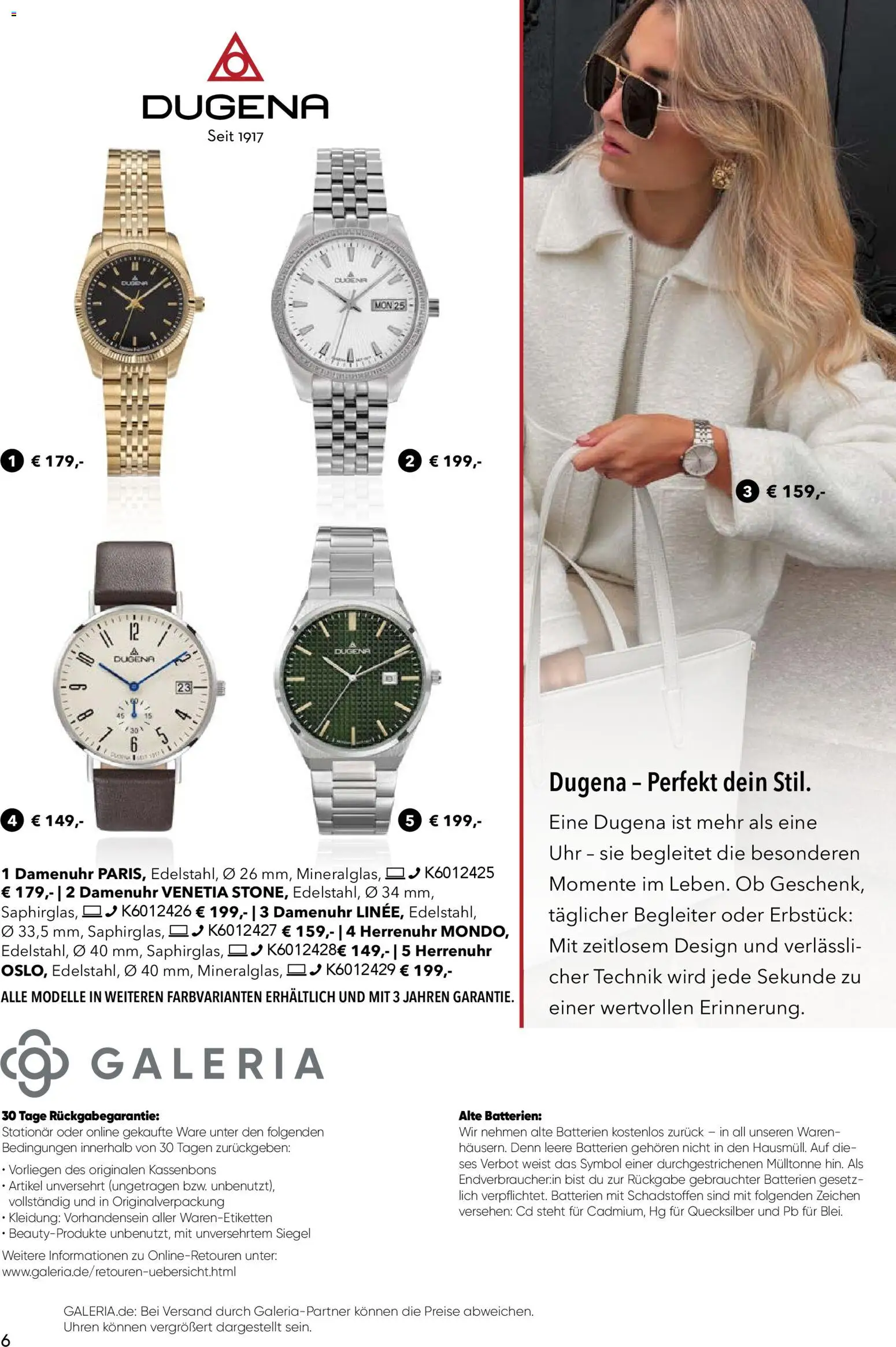 Galeria Karstadt Kaufhof Prospekt 	 – gültig ab 17.12.2025 | Seite: 6 | Produkte: Batterien, Uhr