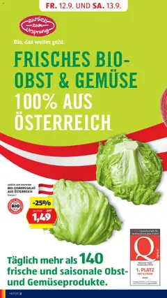 Hofer Flugblatt gültig ab 12.09.2025 | Seite: 4 | Produkte: Gemüse, Obst