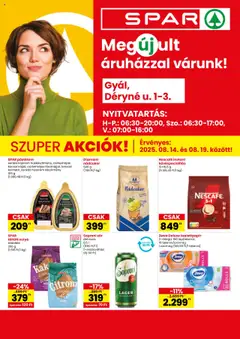 Spar üzlet megújulás Gyál - amely érvényes a következő dátumtól: 14.08.2025