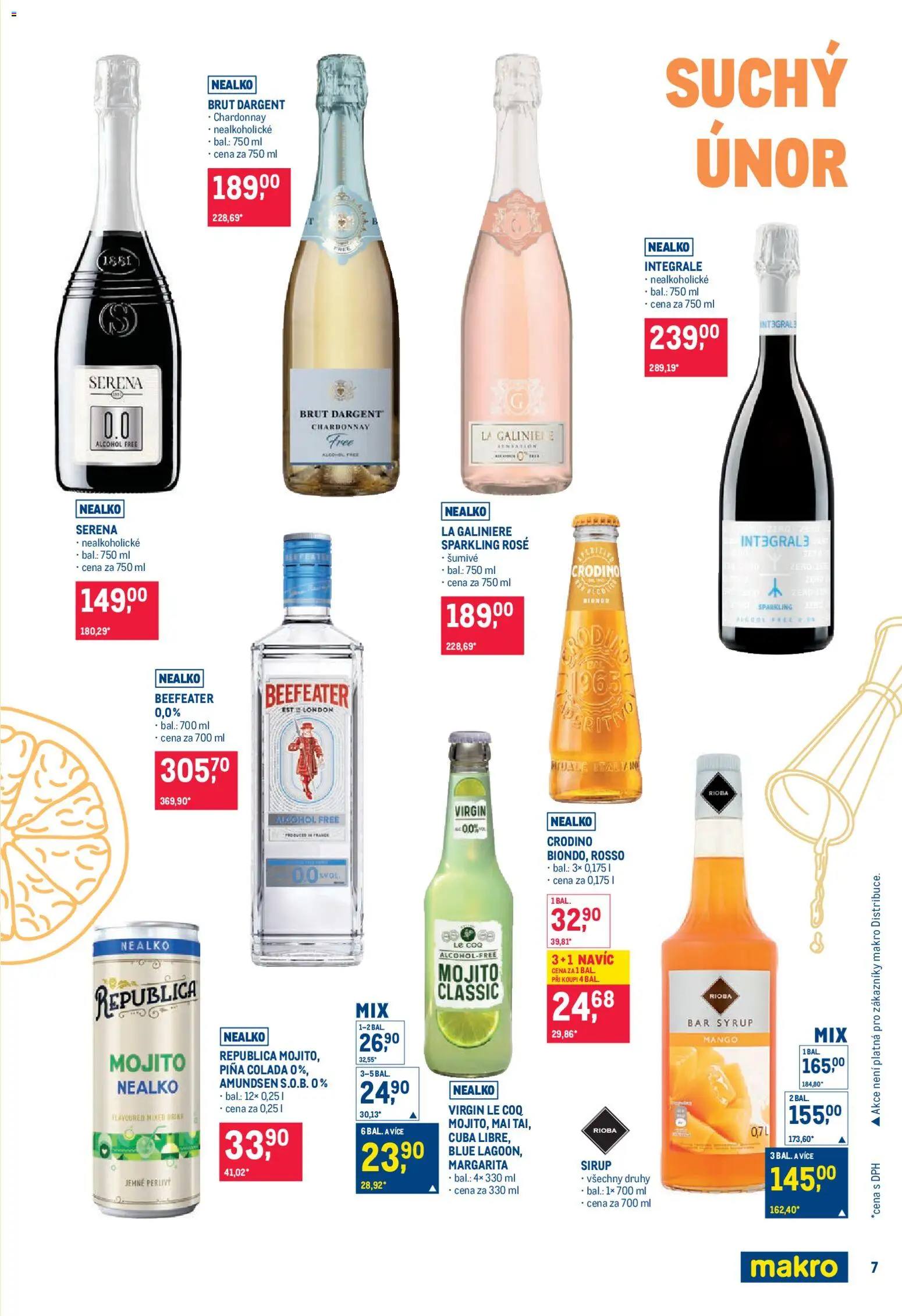 Makro leták - Pro milovníky jídla od 28.01.2026 | Strana: 7 | Produkty: Crodino, Mango, Sirup, Beefeater