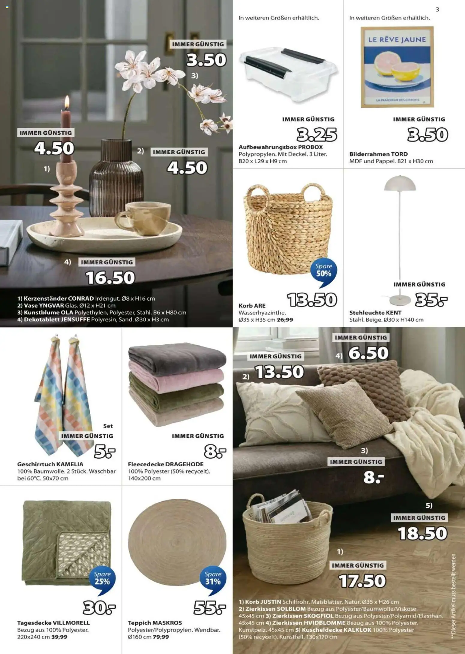 JYSK Angebote gültig ab 02.02.2026 | Seite: 3 | Produkte: Korb, Teppich, Vase