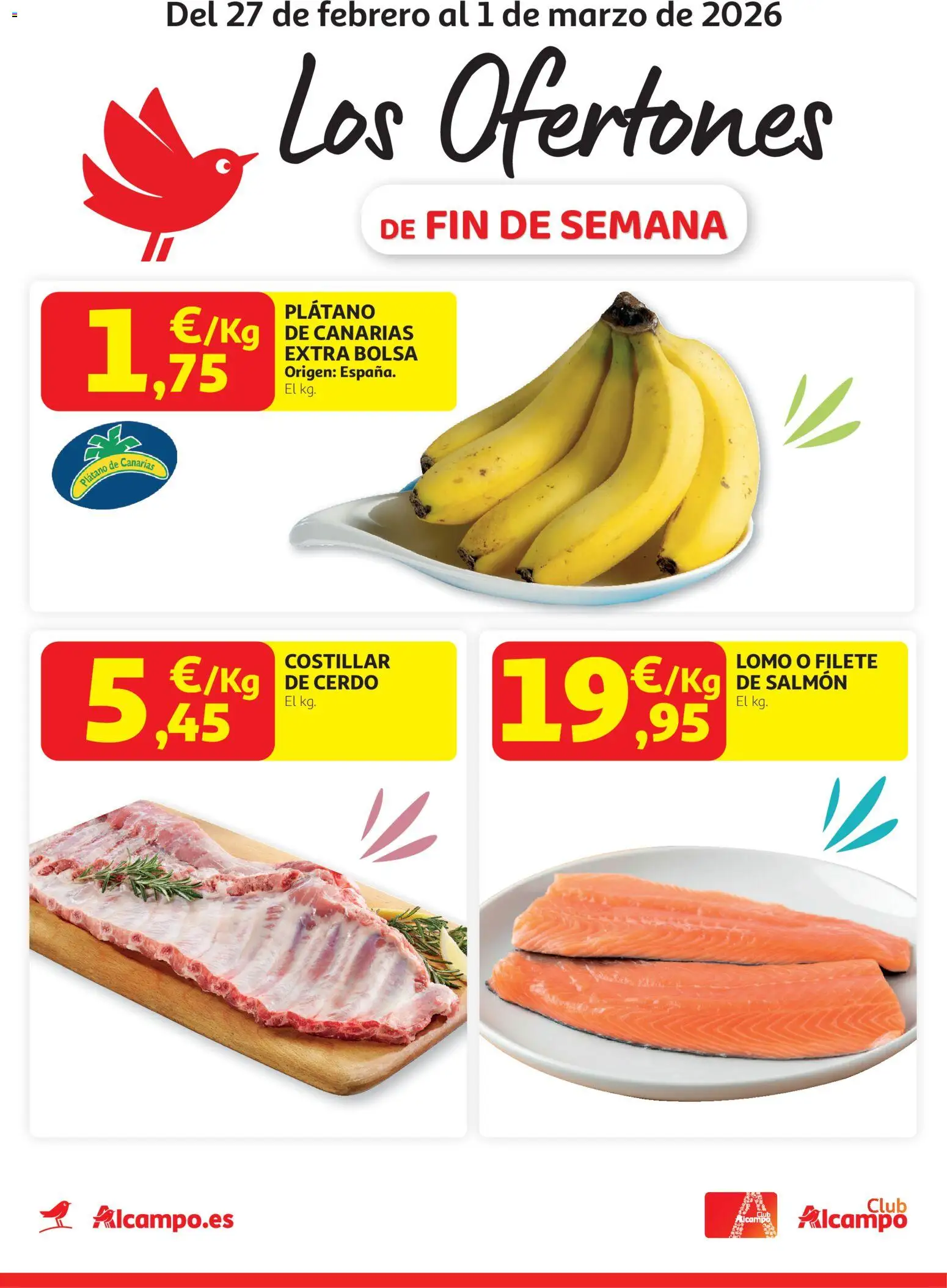 Alcampo -  Los Ofertones de fin de semana │ válido desde el 27.02.2026 | Página: 1 | Productos: Cerdo, Bolsa, Filete