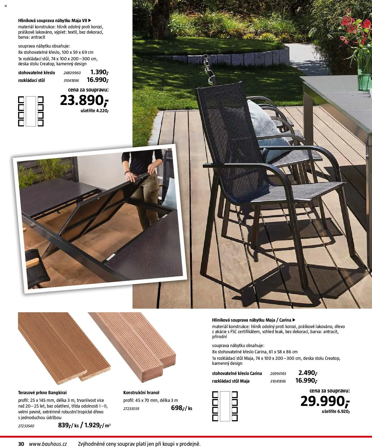 Bauhaus katalog Záhradní nábytek od 08.04.2026 | Strana: 30 | Produkty: Křeslo, Stůl