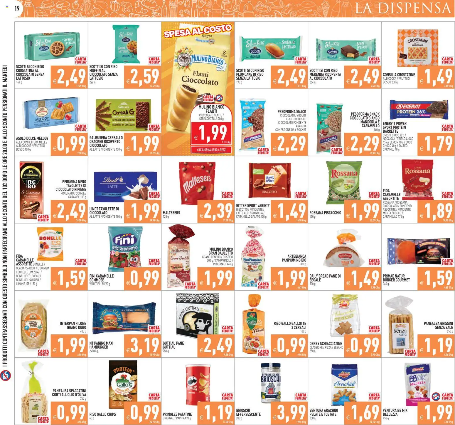 Volantino PIM Supermercati del 17.04.2026 | Pagina: 19 | Prodotti: Pane, Crostatine, Muffin, Menta