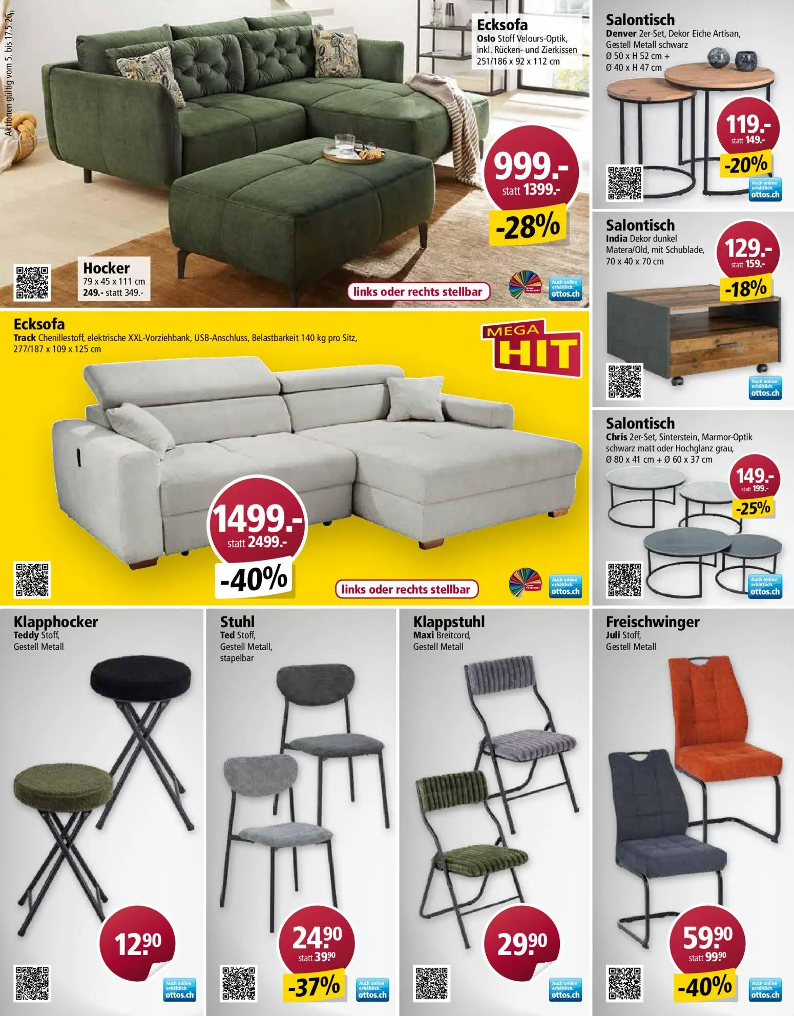 Otto's aktionen – gültig ab 05.05.2026 | Seite: 6 | Produkte: Hocker, Stuhl, Ecksofa