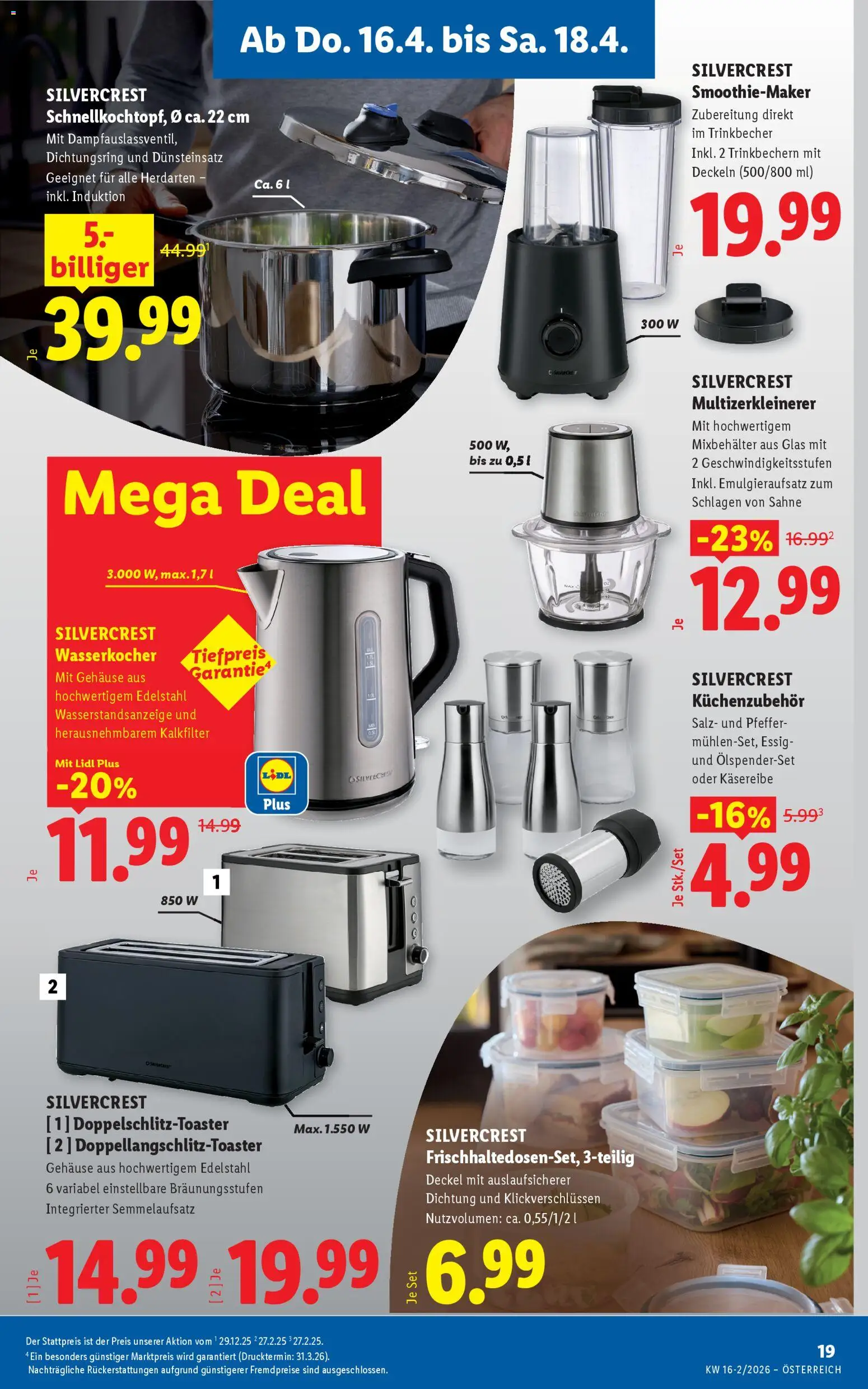 Lidl Flugblatt - Altenmarkt im Pongau, St. Johann im Pongau, Zell am See gültig ab 16.04.2026 | Seite: 21 | Produkte: Sahne, Salz, Pfeffer, Wasserkocher