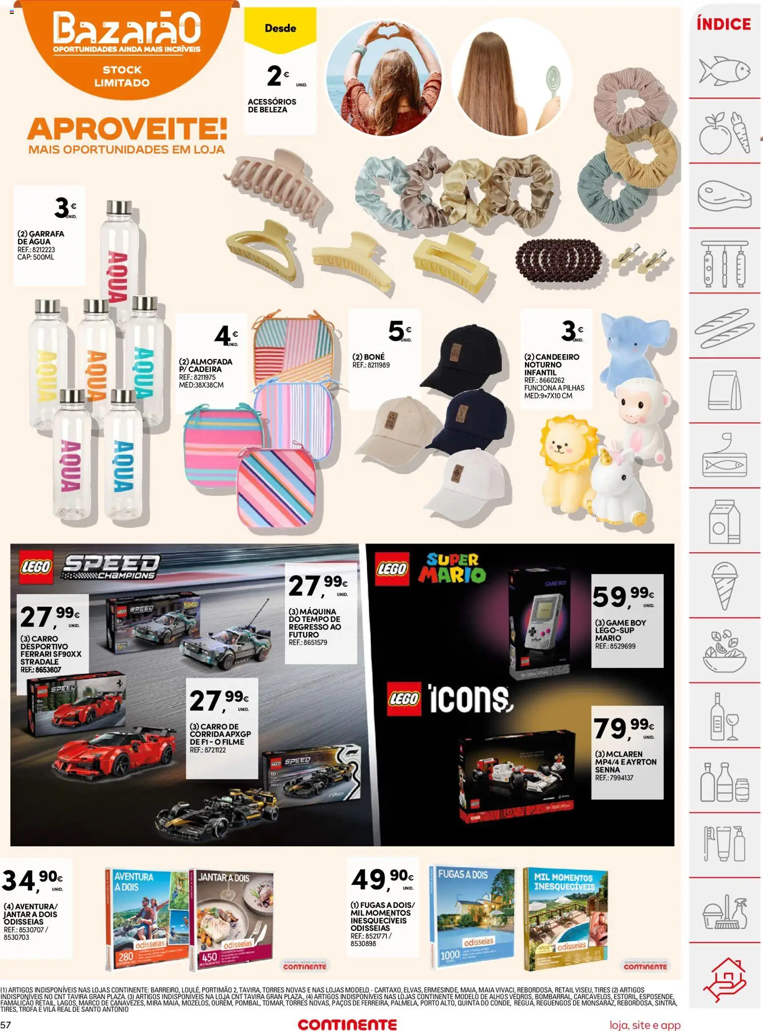 Continente folheto │ válido de 10.03.2026 | Página: 57 | Produtos: Candeeiro, Boné, Alhos, Pilhas