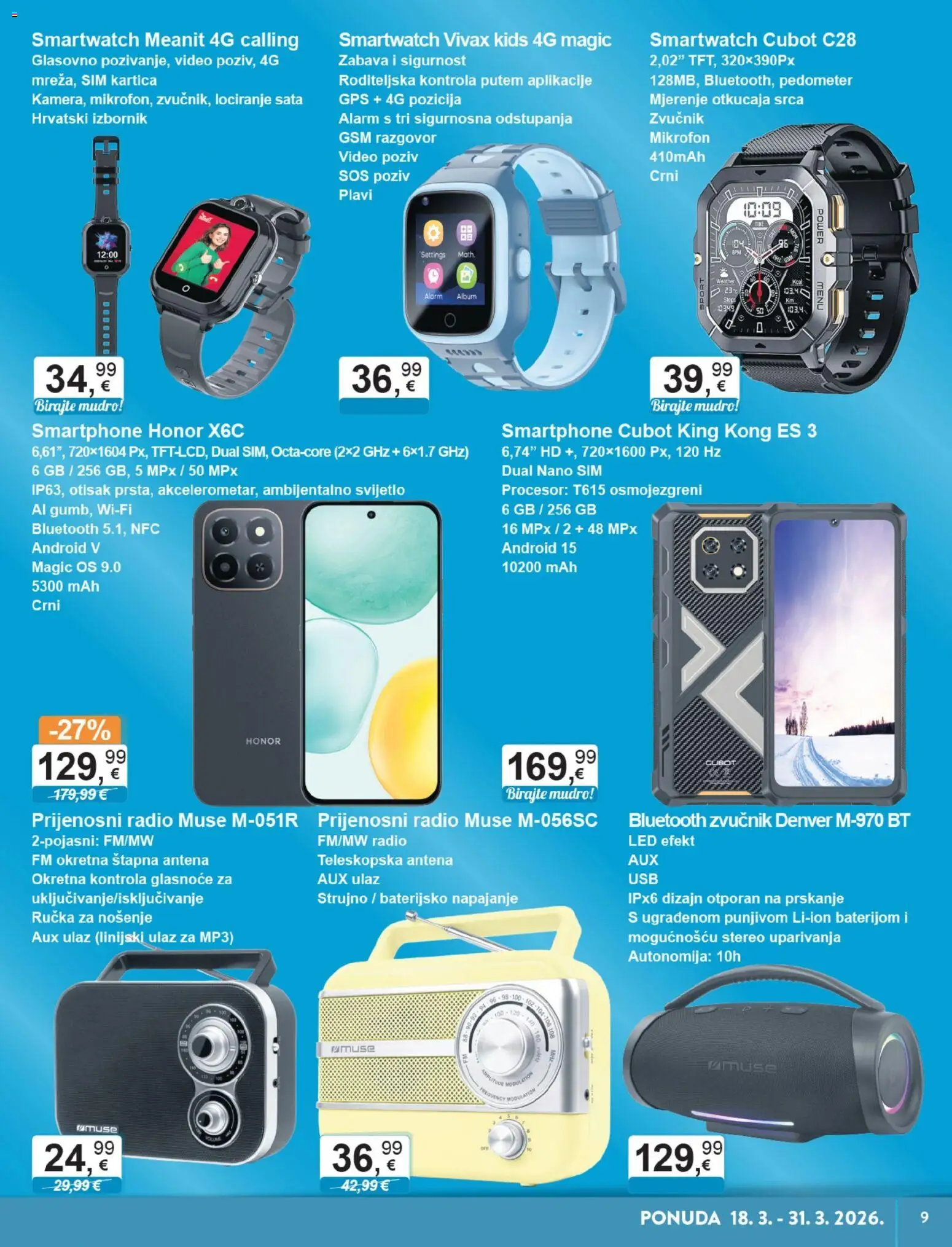 KTC katalog | vrijedi od 18.03.2026 | Stranica: 5 | Proizvodi: Smartwatch, Smartphone, Radio, Zvučnik