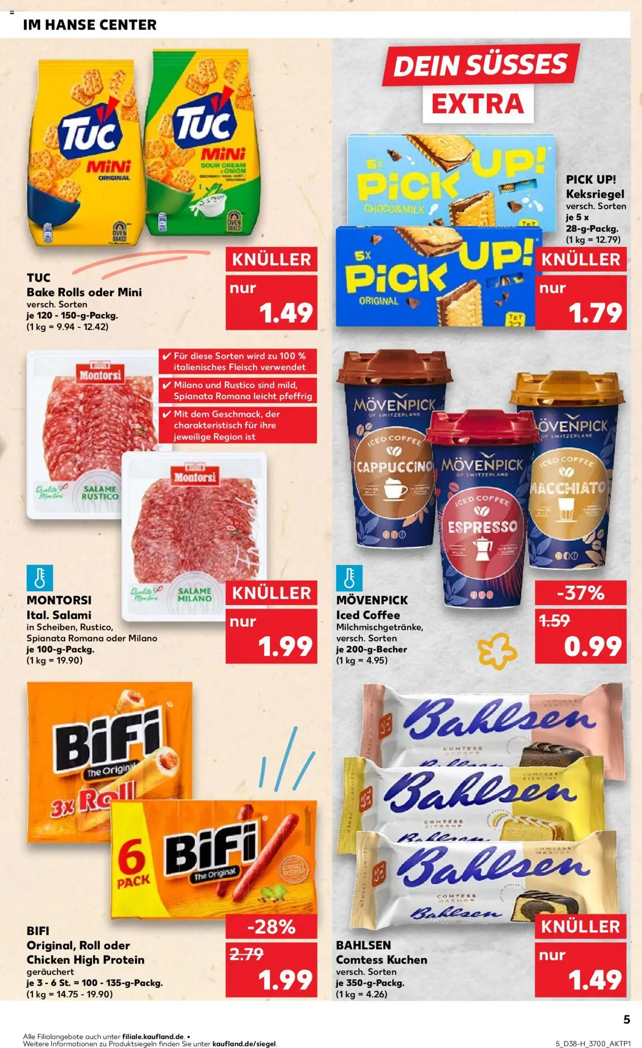 Kaufland prospekt Rostock	 – gültig ab 18.09.2025 | Seite: 5 | Produkte: Bifi, Salami, Kuchen, Fleisch