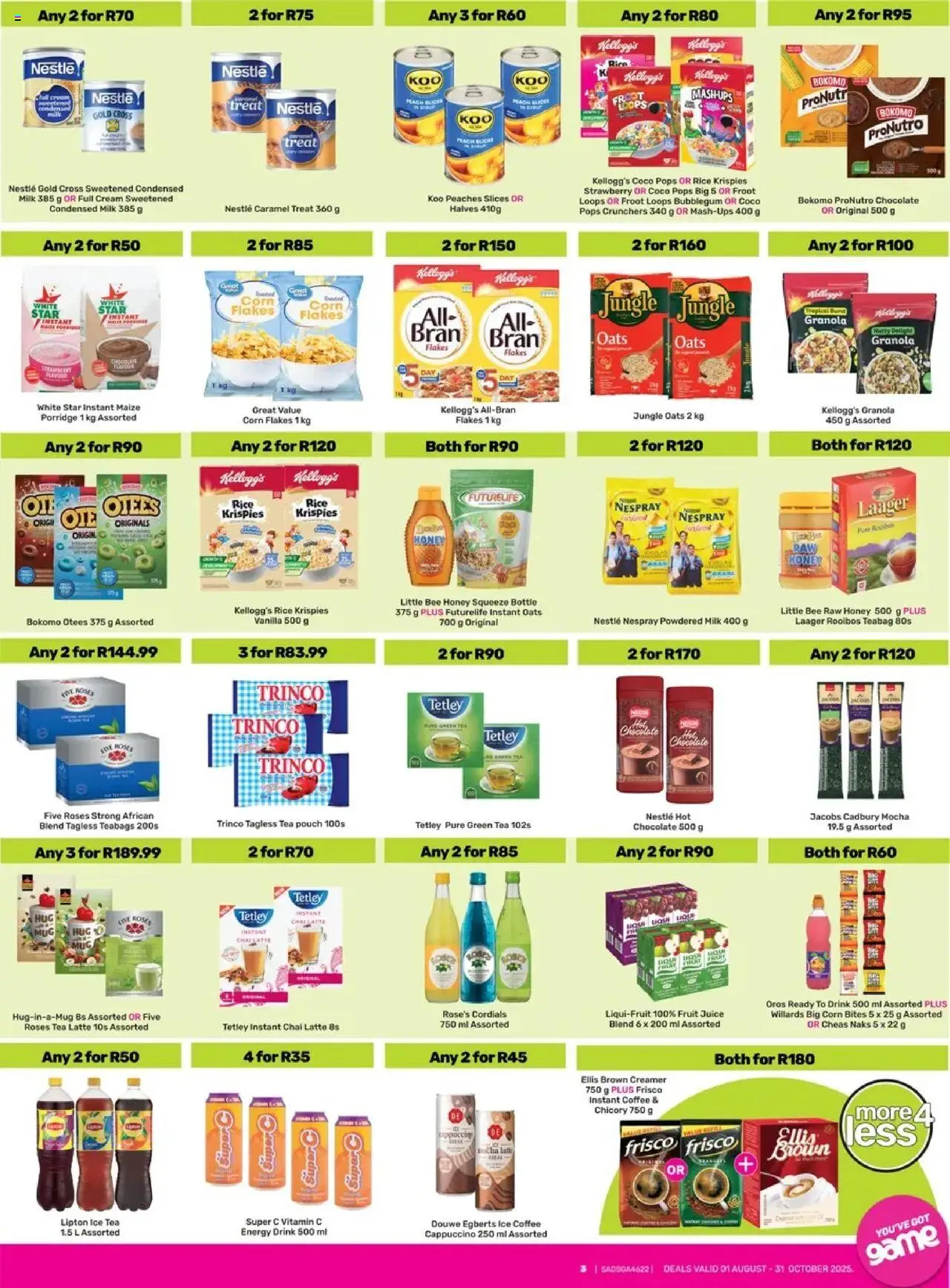 Game Catalogue valid from 01.08.2025 | Page: 3 | Products: Flakes, Houpací síť, Rice, Kakaós tej