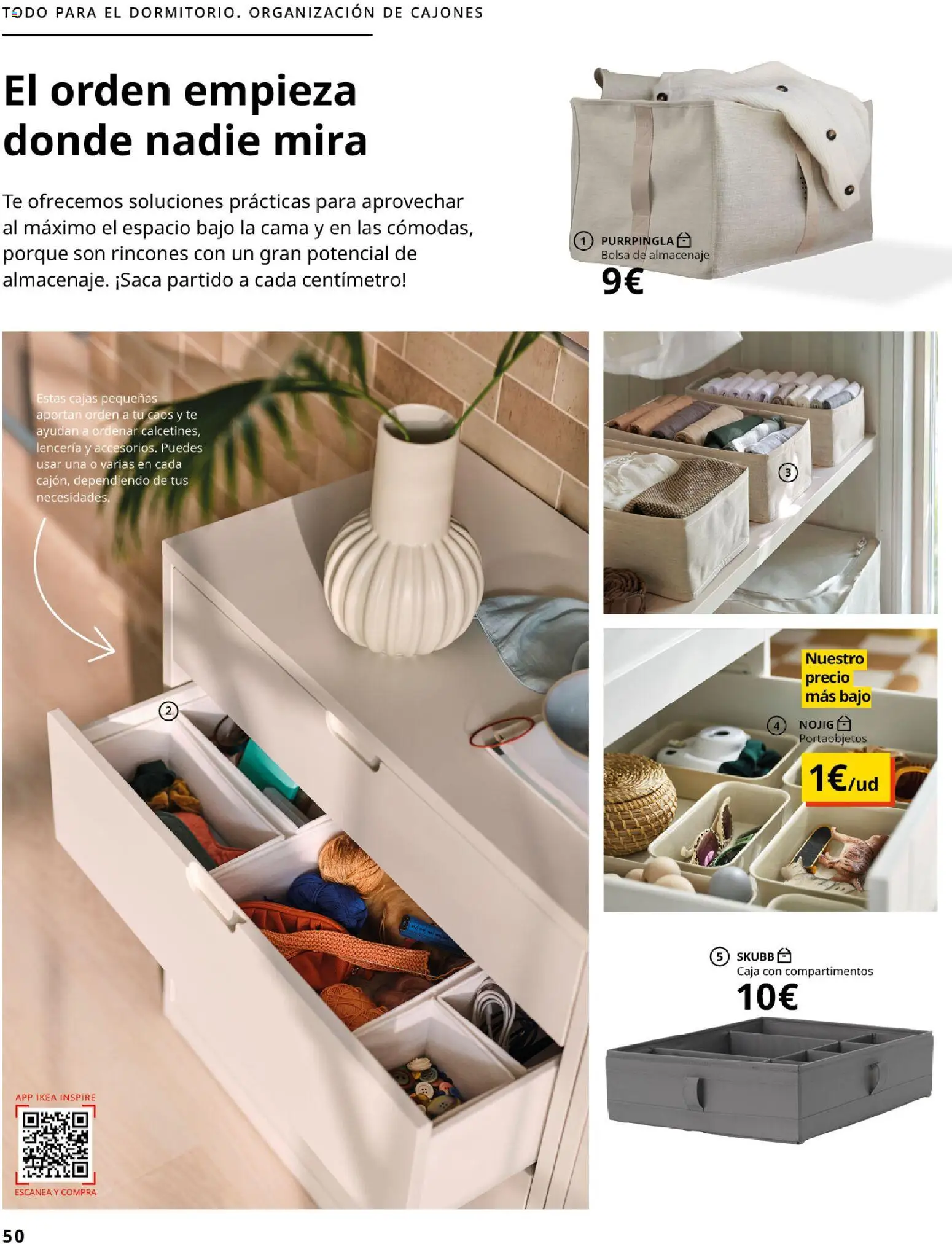 Catálogo IKEA Accesorios y decoración │ válido desde el 01.02.2026 | Página: 50 | Productos: Té, Cama, Almacenaje, Caja