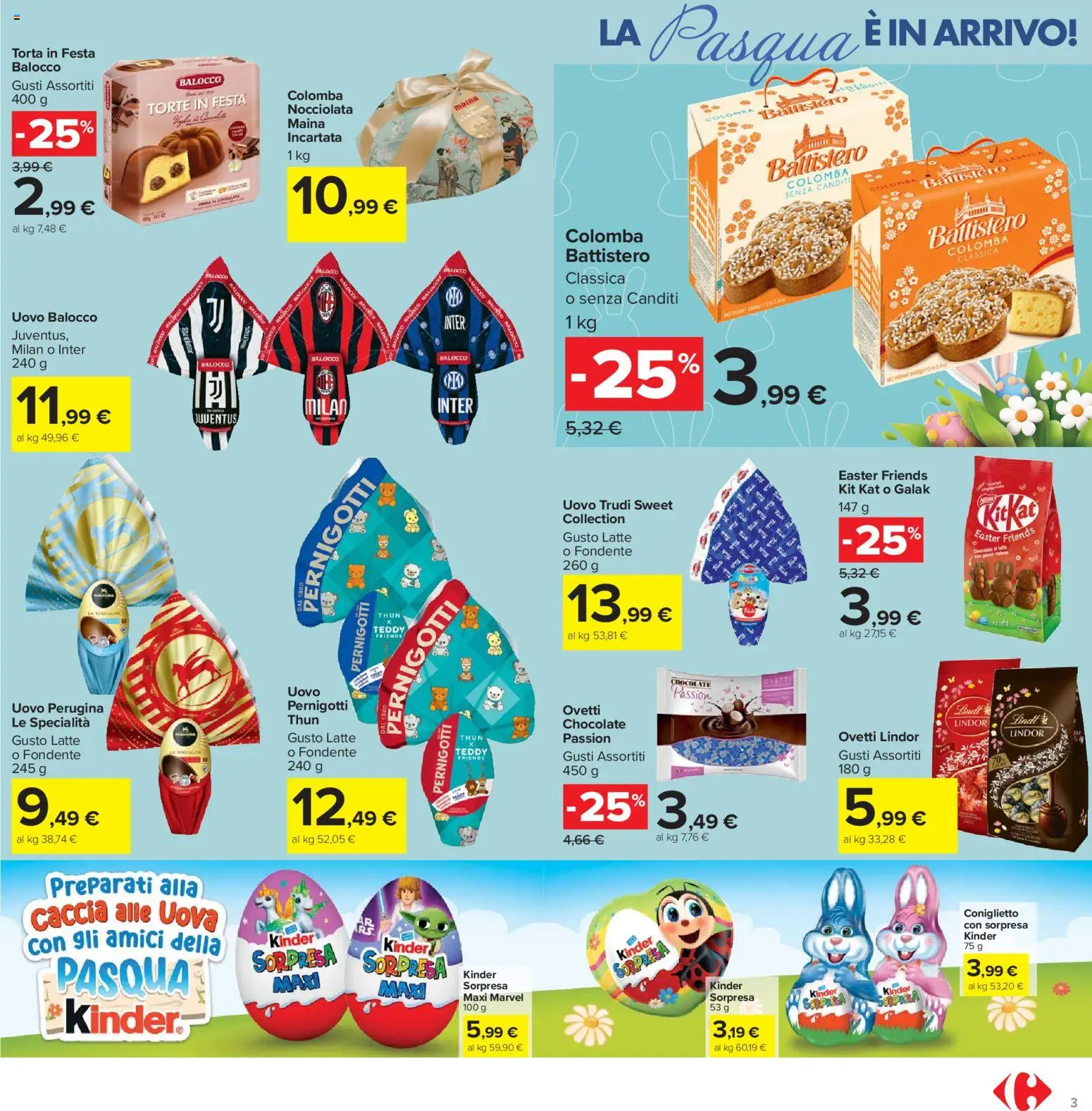 Volantino Carrefour del 13.03.2026 | Pagina: 3 | Prodotti: Uova, Latte, Torta