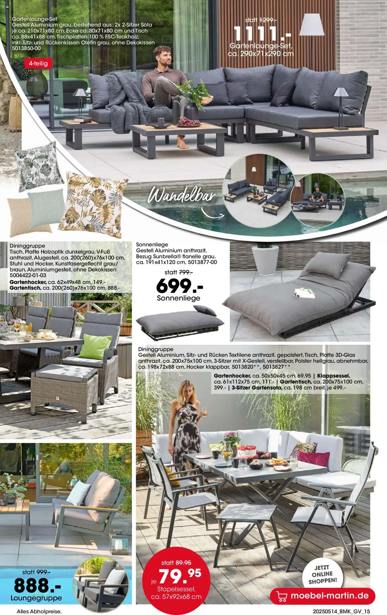 Möbel Martin Prospekt 	 - gültig ab dem 14.05.2025 | Seite: 15 | Produkte: Hocker, Sofa, Tisch, Stuhl