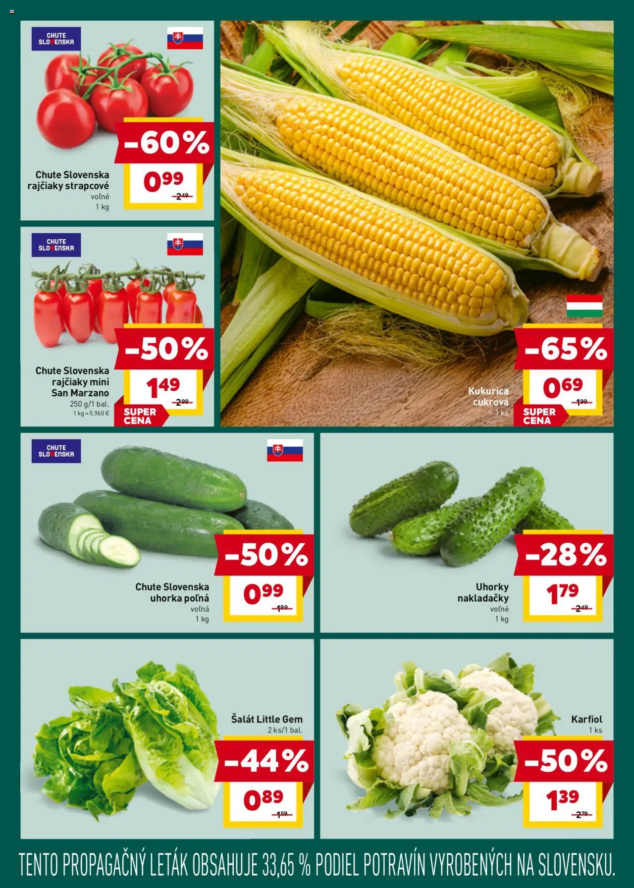 Billa leták │ platný od 09.07.2025 | Strana: 7 | Produkty: Karfiol, Šalát, Kukurica, Uhorky