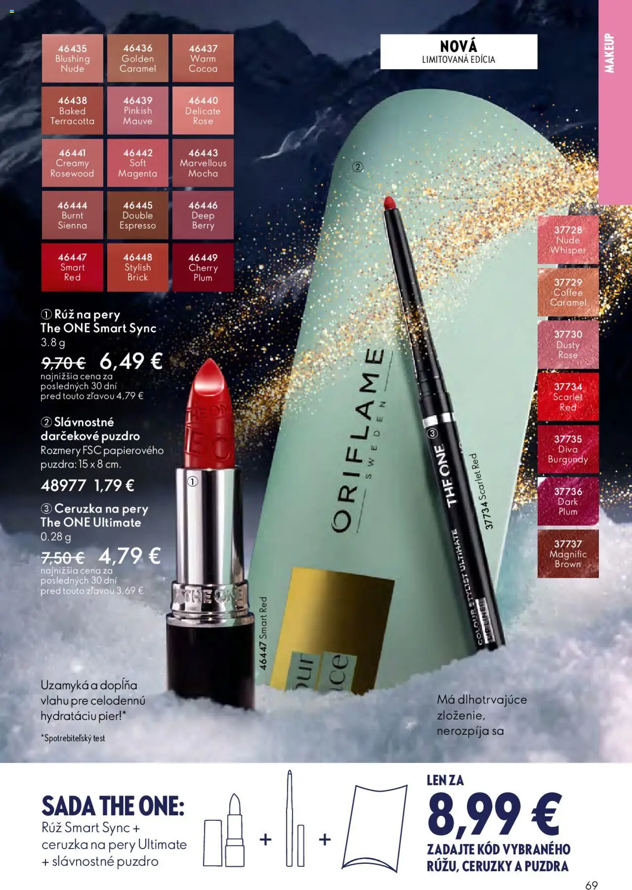 Nové Oriflame akcie – leták je platný od 12.11.2025 | Strana: 69 | Produkty: Rúž na pery, Ceruzka, Puzdro
