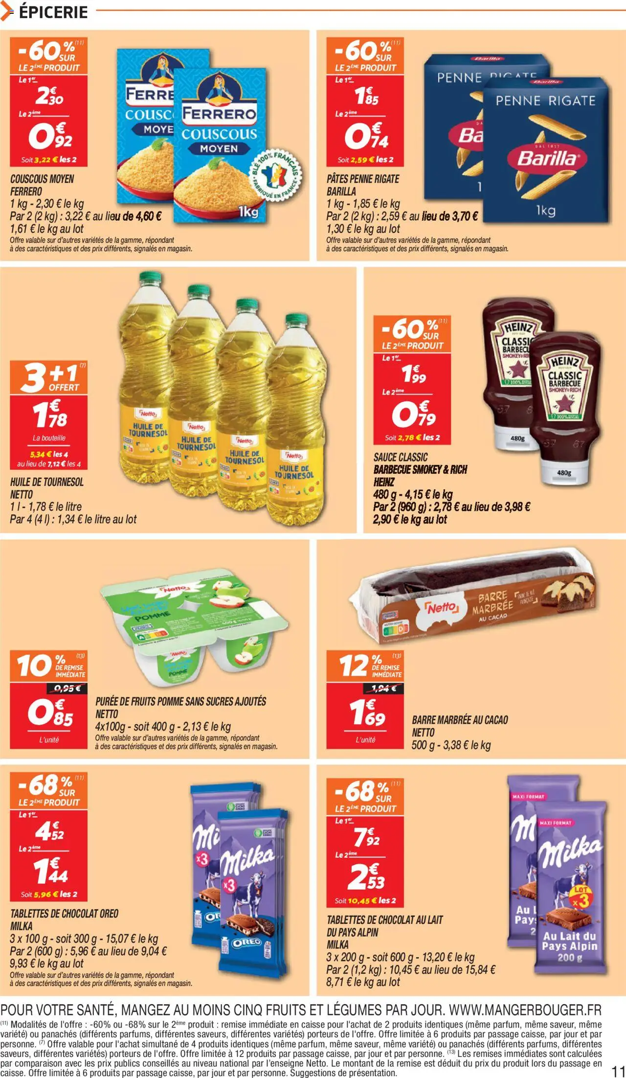 {H1} | Page: 11 | Produits: Barbecue, Tablettes de chocolat, Couscous, Chocolat