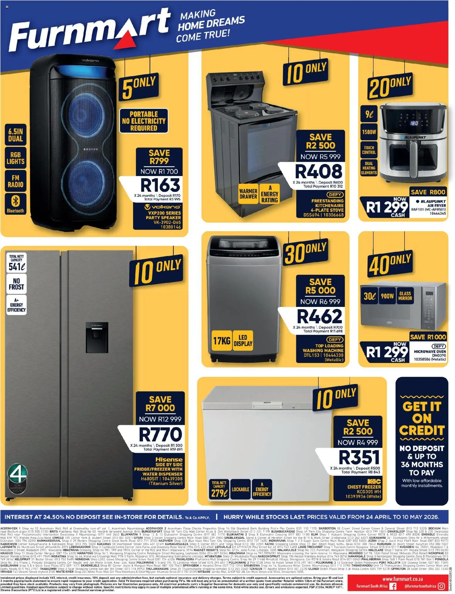 New Furnmart catalogue – valid from 24.04.2026 | Page: 4 | Products: Radio, TV, Mirror, Chest freezer
