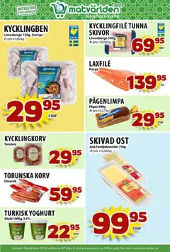 Matvärlden reklamblad aktuell från 14.09.2025 | Sida: 2 | Produkter: Kycklingfile, Ost, Yoghurt