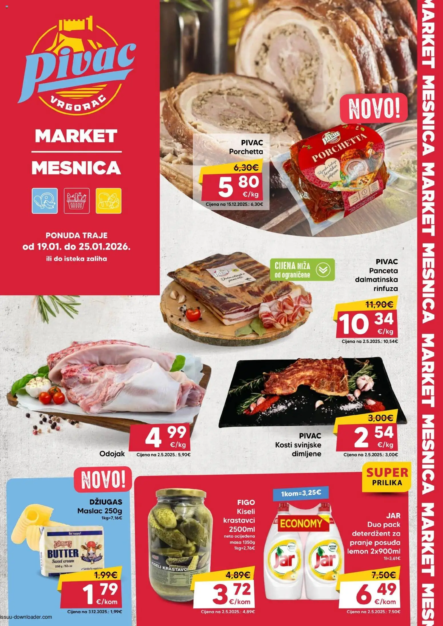Pivac katalog | vrijedi od 19.01.2026 | Stranica: 1 | Proizvodi: Odojak, Maslac, Deterdžent, Kiseli krastavci
