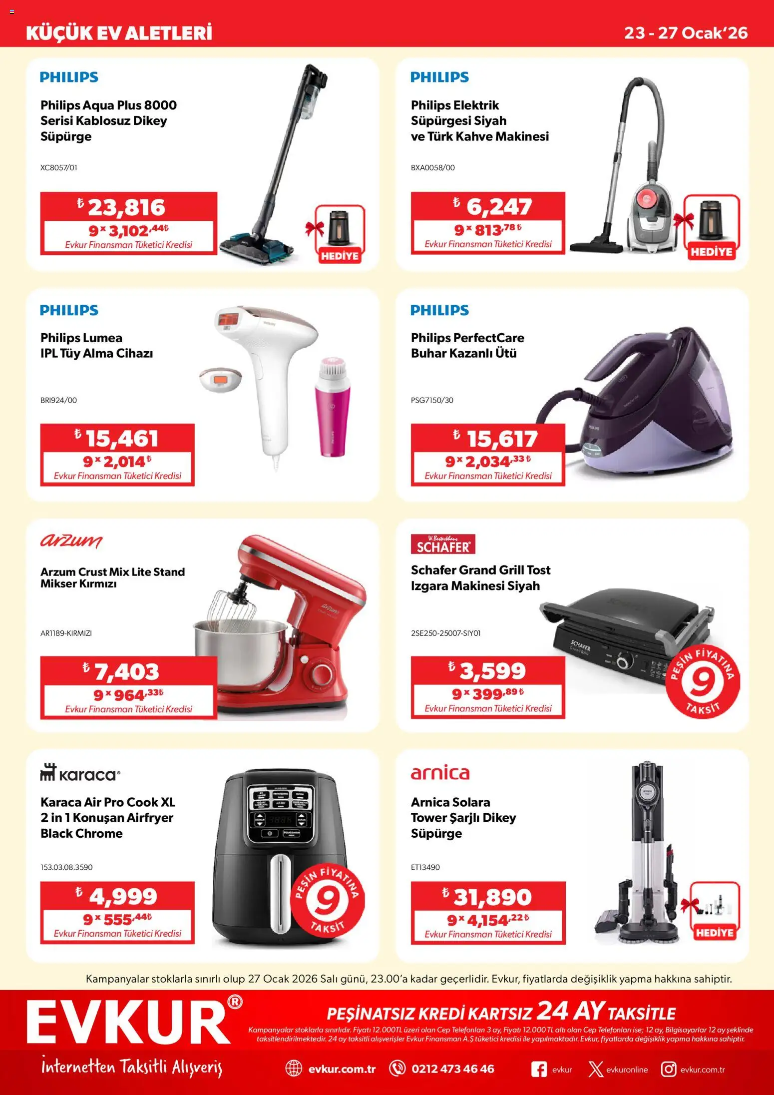 Evkur Katalog - 23.01.2026 tarihinden itibaren geçerlidir | Sayfa: 5 | Ürünler: Mikser, Izgara, Kahve makinesi, Ütü