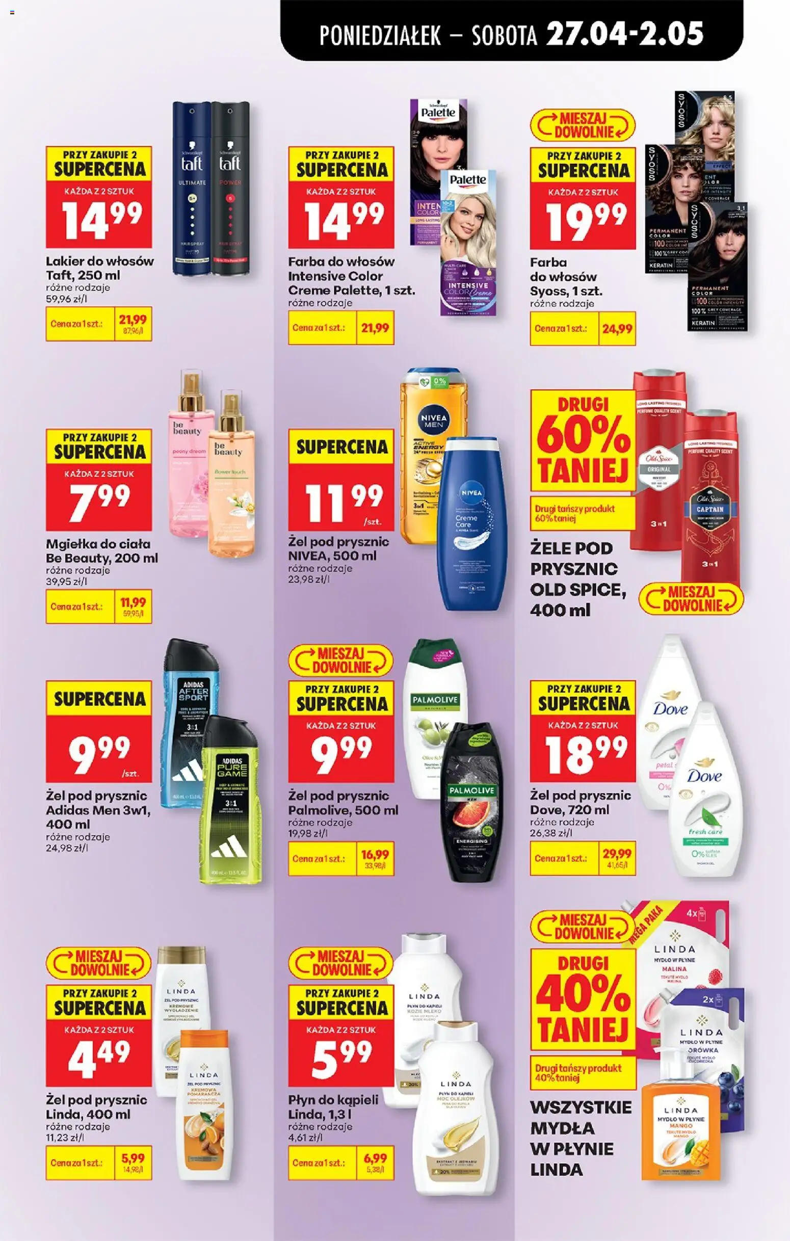 Biedronka Polsko leták od 27.04.2026 | Strana: 63 | Produkty: Mýdlo, Nivea, Old Spice, Dove