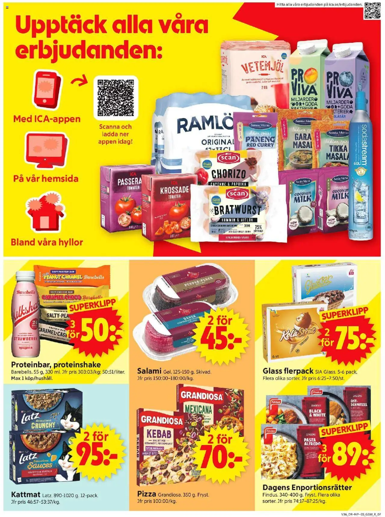 ICA Supermarket reklamblad aktuell från 01.09.2025 | Sida: 9 | Produkter: Salami, Pizza, Chorizo, Blåbär