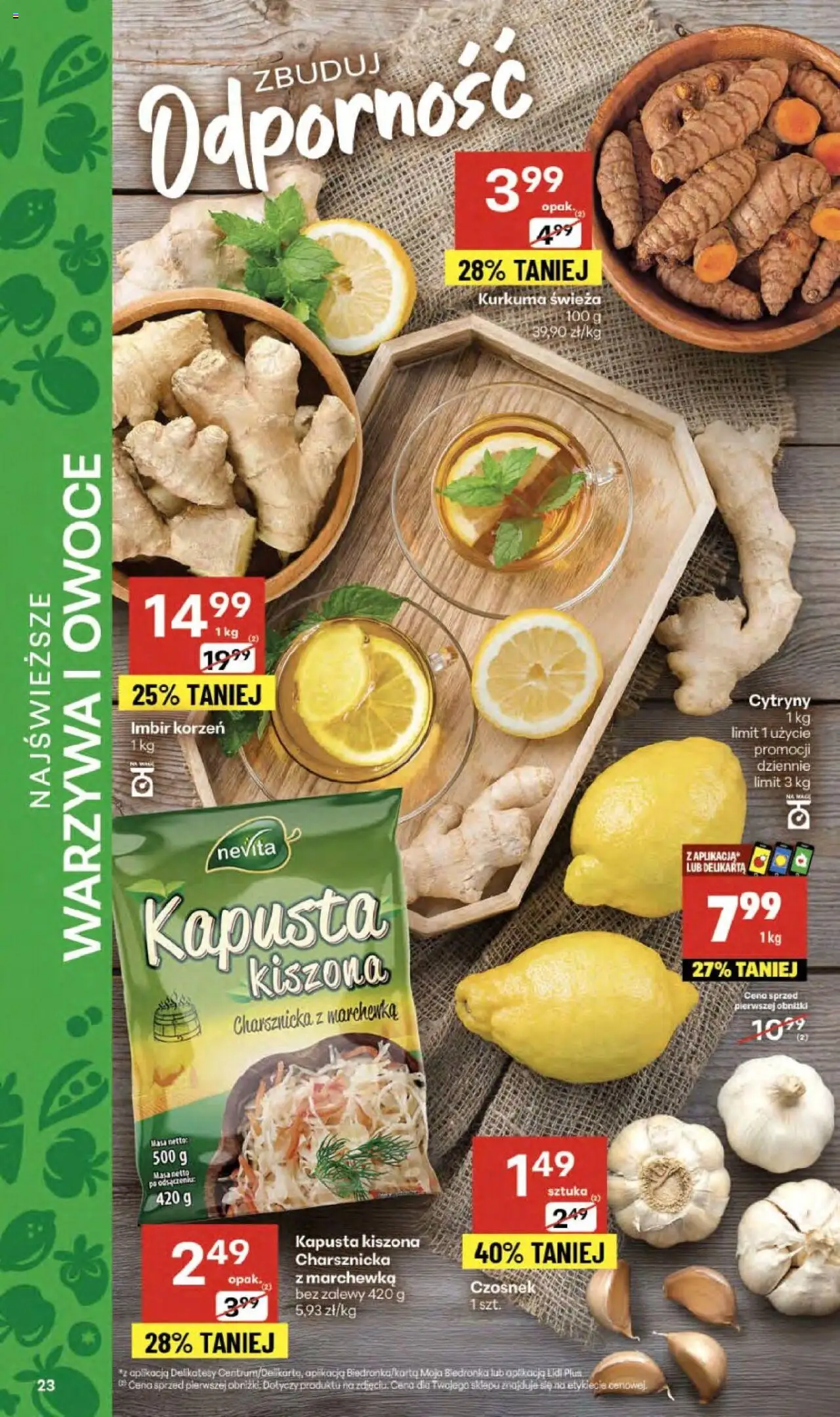 Delikatesy Centrum Gazetka od 02.10.2025 | Strona: 23 | Produkty: Imbir, Kapusta kiszona, Delikatesy, Warzywa