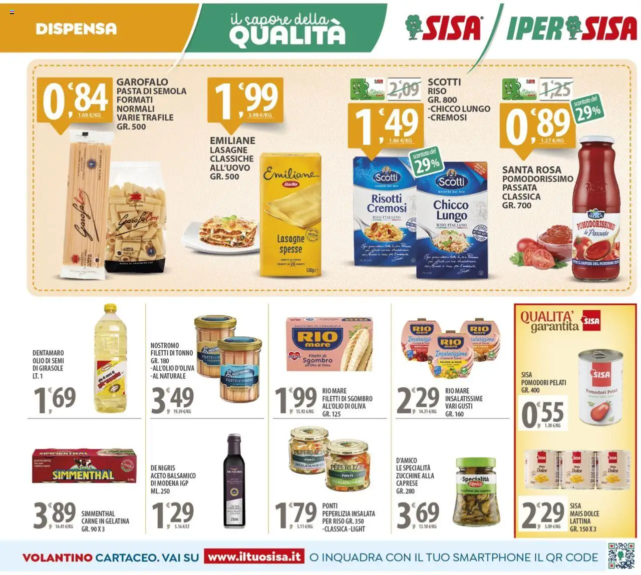 Volantino SISA del 08.08.2025 | Pagina: 9 | Prodotti: Riso, Pasta, Mais, Zucchine