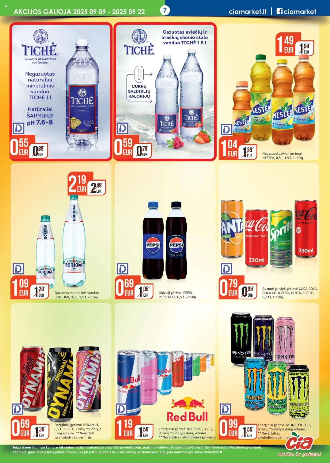 ČIA MARKET akcijos nuo 09.09.2025 | Puslapis: 7 | Prekių: Mineralinis vanduo