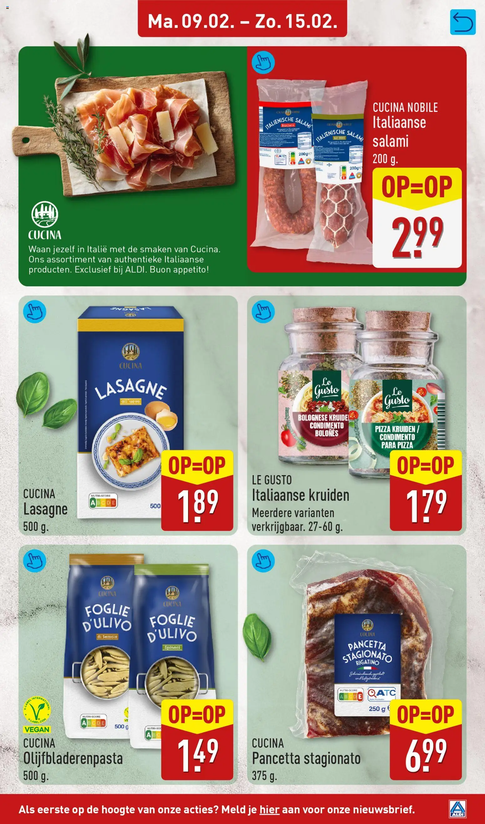 {H1} | Pagina: 23 | Producten: Salami, Pizza, Lasagne