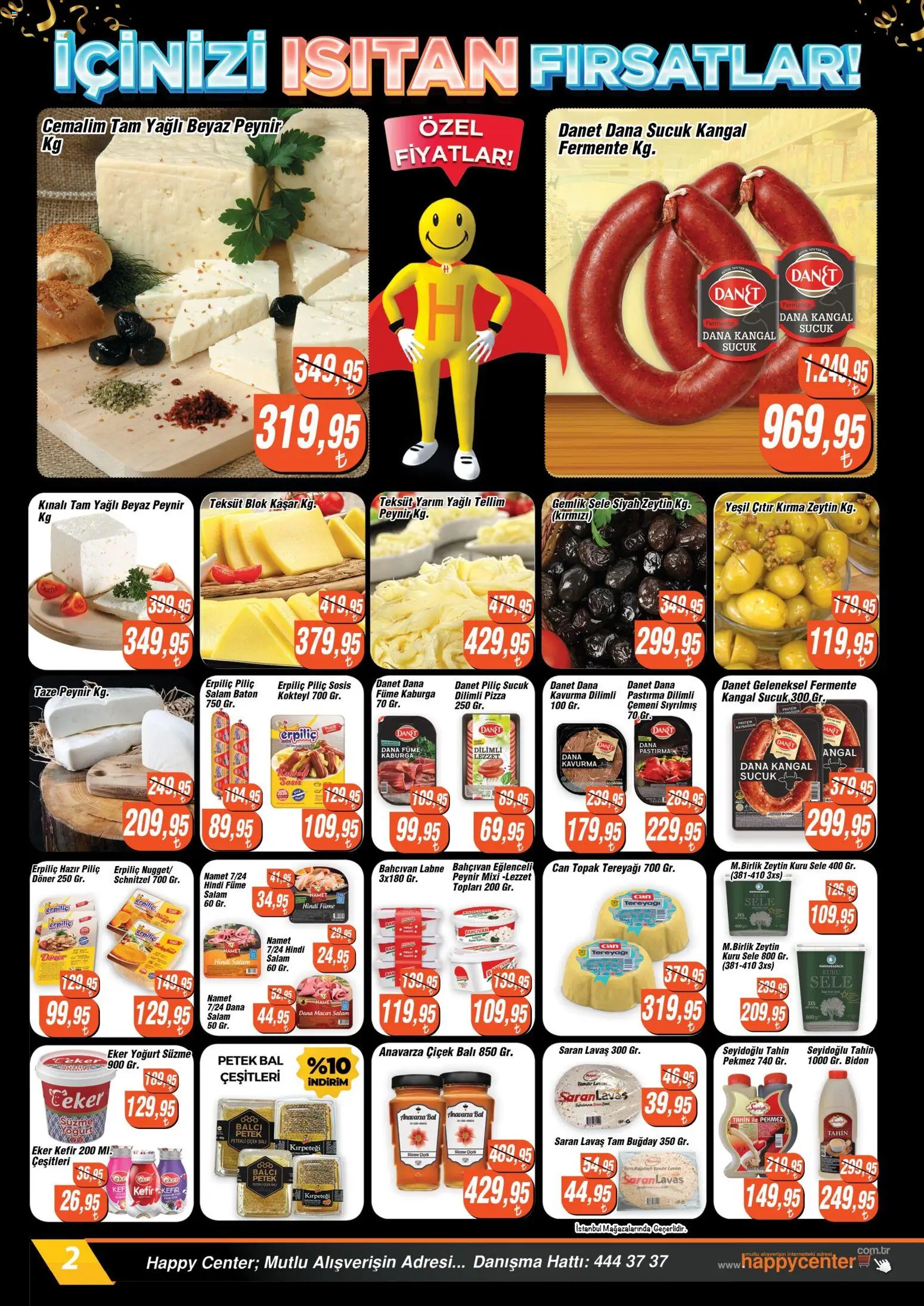 Happy Center Katalog - 07.01.2026 tarihinden itibaren geçerlidir | Sayfa: 2 | Ürünler: Peynir, Salam, Piliç, Ocak