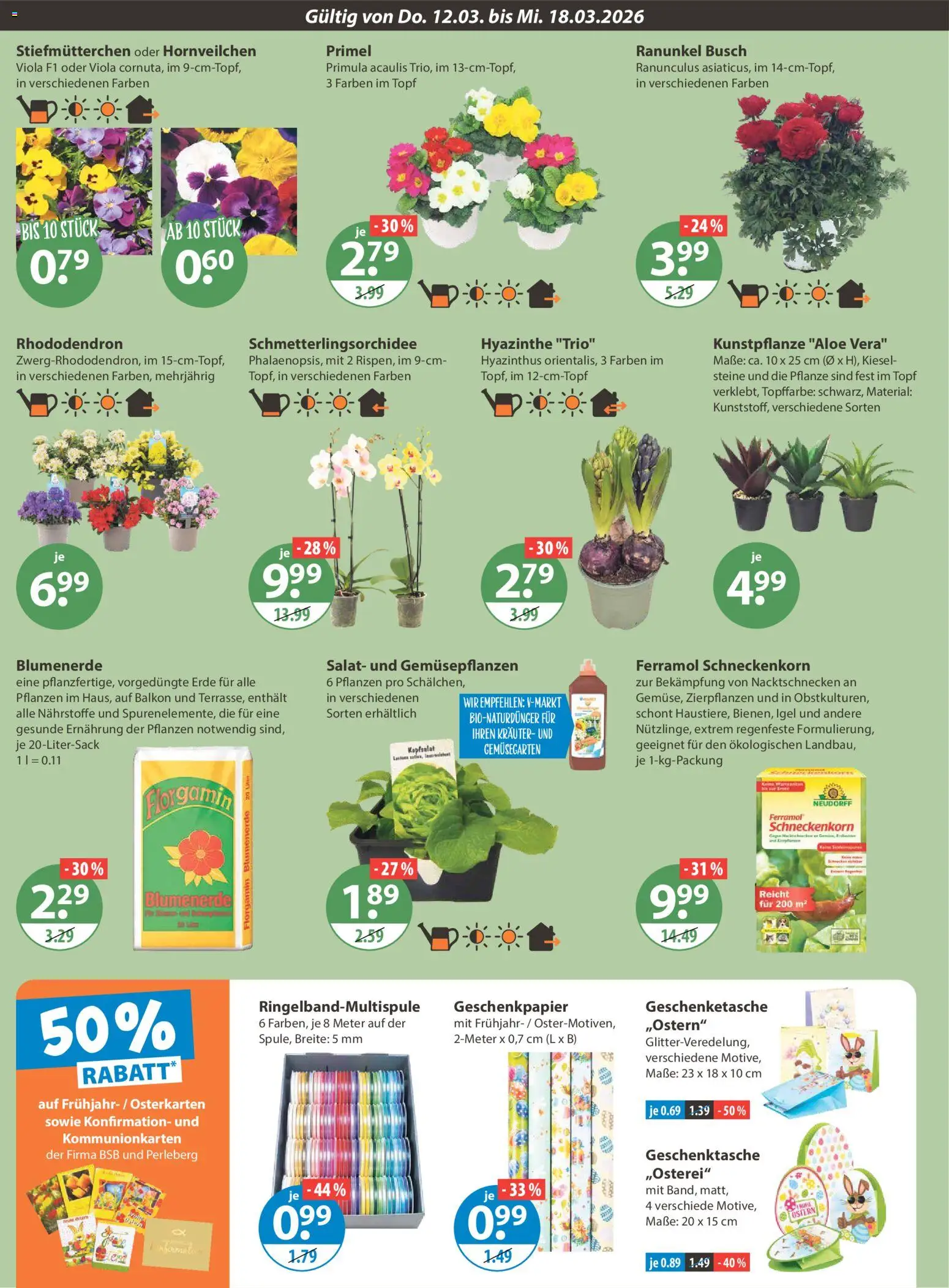 V-Markt - München – gültig ab 12.03.2026 | Seite: 20 | Produkte: Stiefmutterchen, Blumenerde, Salat