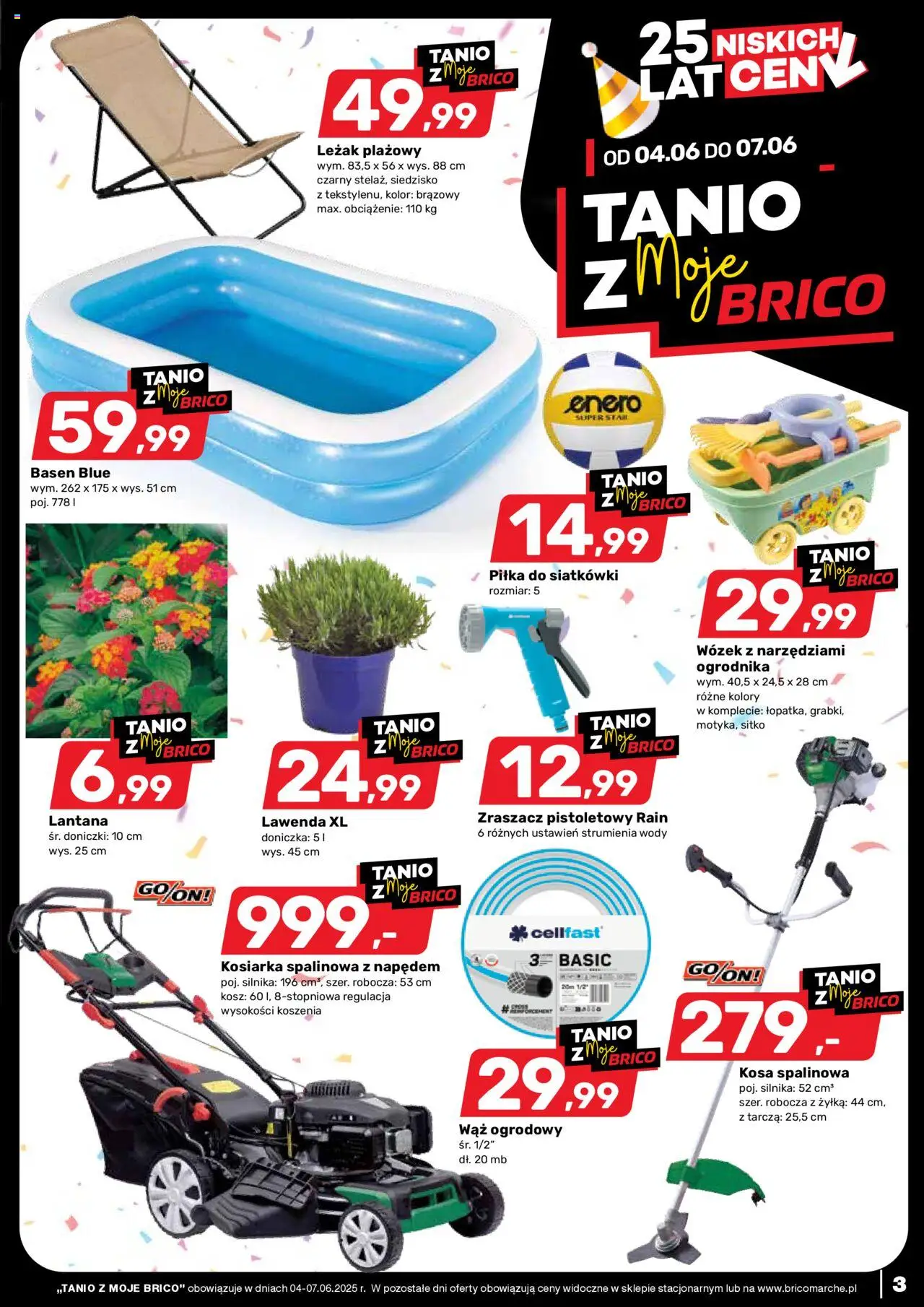 Brico Marché Gazetka od 11.06.2025 | Strona: 3 | Produkty: Leżak, Basen, Doniczka, Doniczki