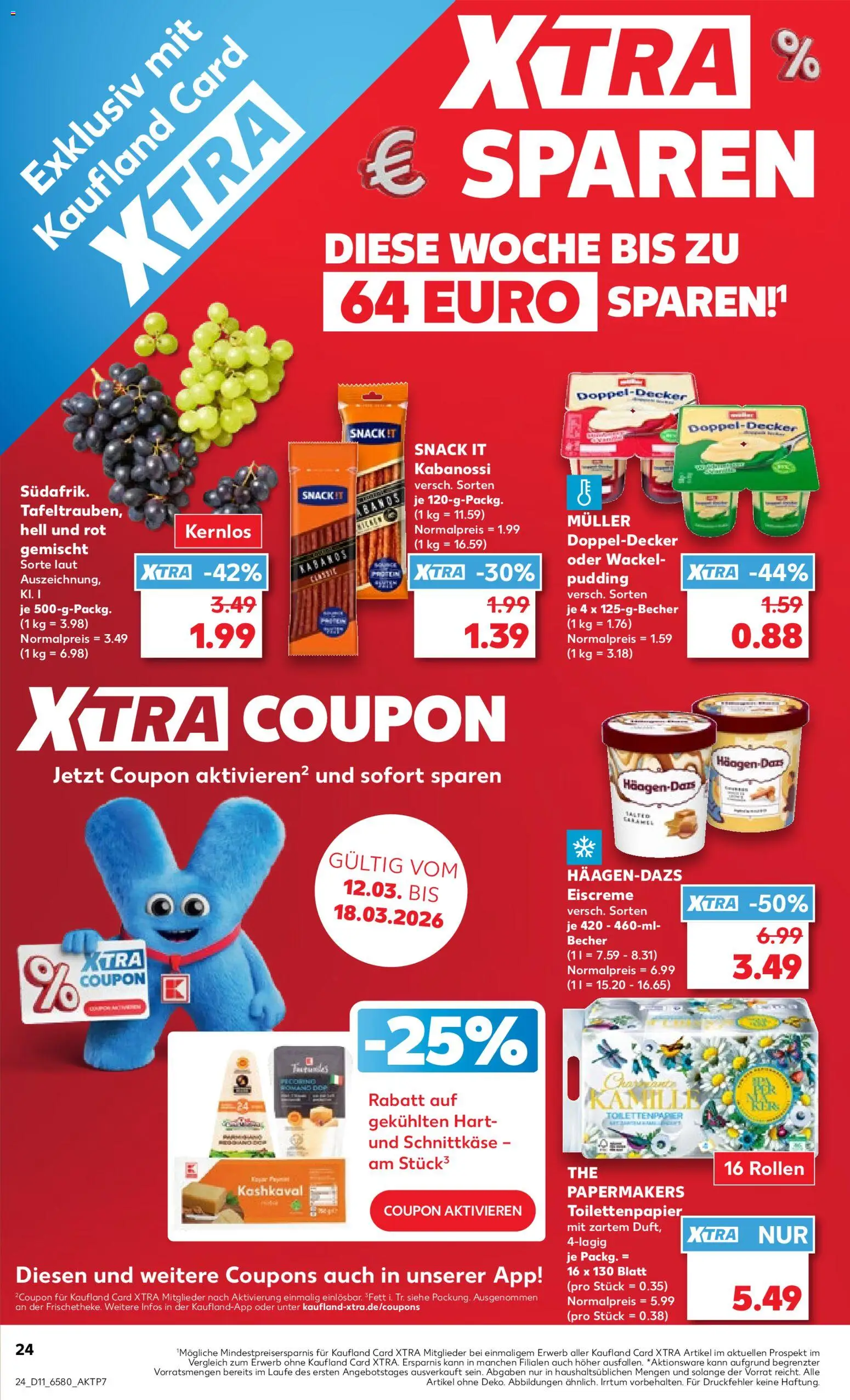 Kaufland Prospekt Hamburg	 – gültig ab 12.03.2026 | Seite: 24 | Produkte: Eiscreme, Pudding, Toilettenpapier