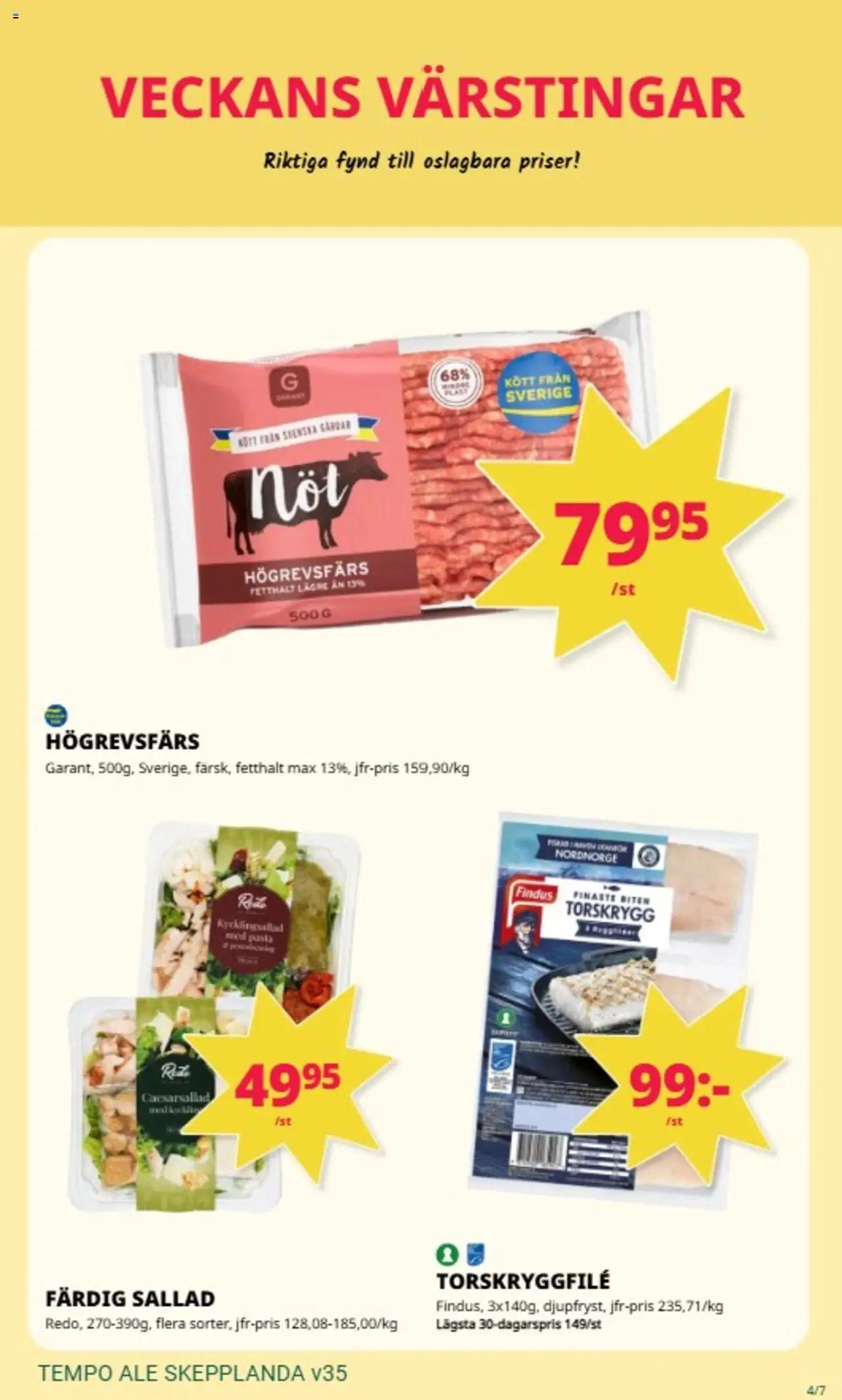 Tempo reklamblad aktuell från 25.08.2025 | Sida: 4 | Produkter: Pasta, Sallad