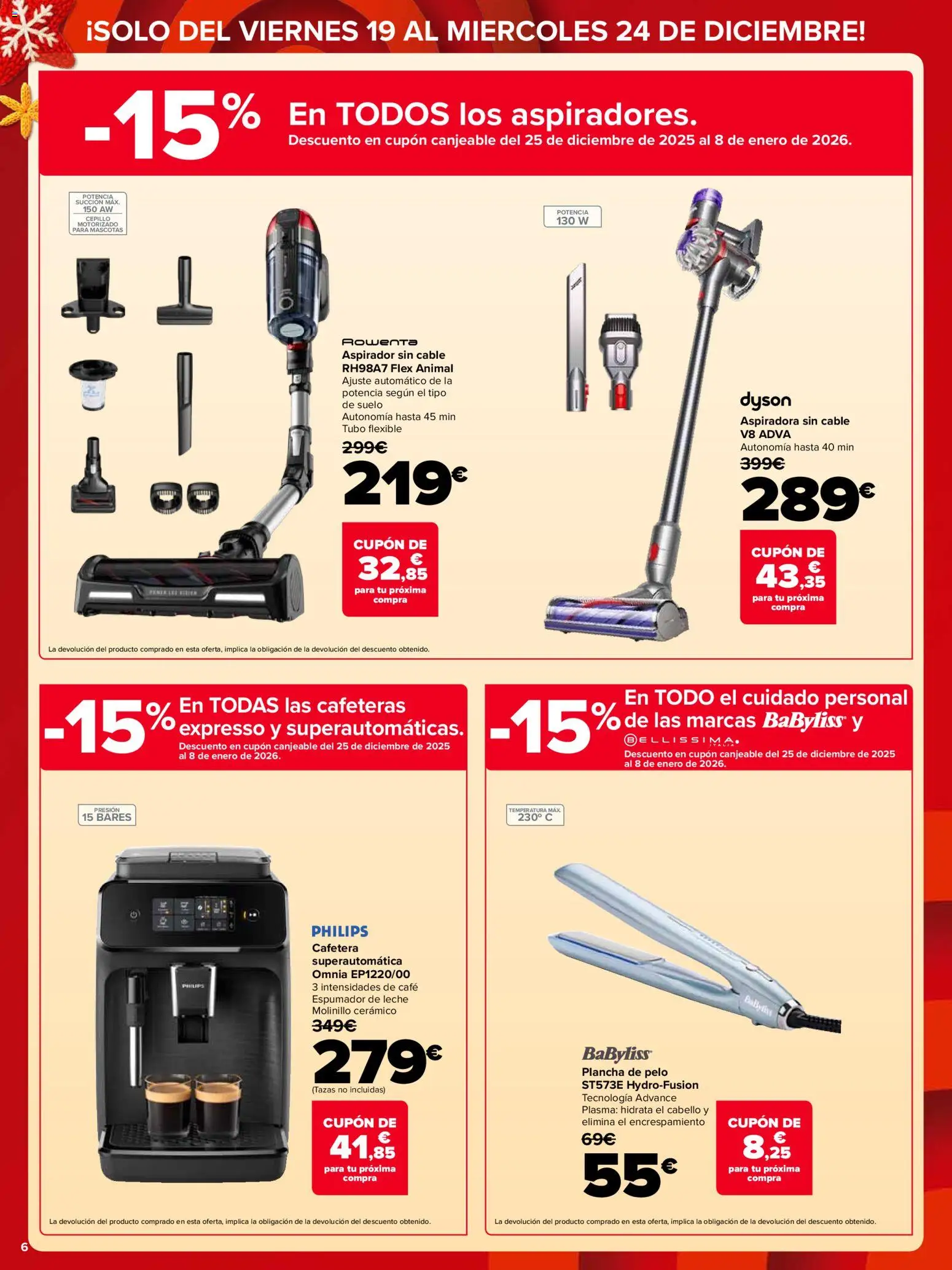 Carrefour folleto │ válido desde el 19.12.2025 | Página: 6 | Productos: Cable, Aspiradora, Plancha, Aspirador