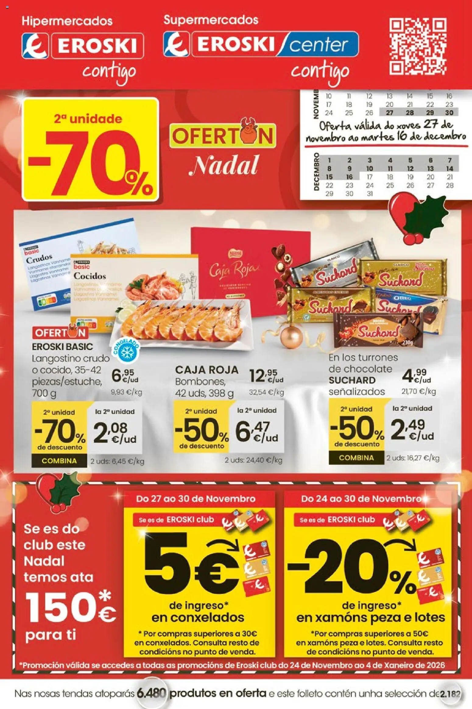 Eroski - Center │ válido desde el 27.11.2025 | Página: 1 | Productos: Chocolate, Caja, Langostino