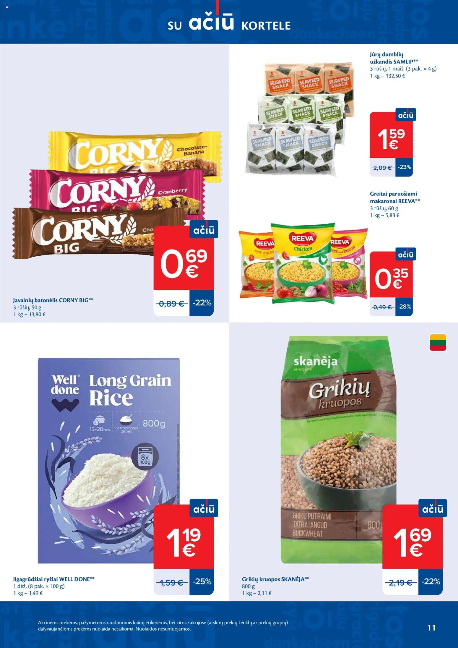 MAXIMA akcijos nuo 10.03.2026 | Puslapis: 11 | Prekių: Kruopos, Ryžiai, Greitai paruošiami makaronai, Makaronai