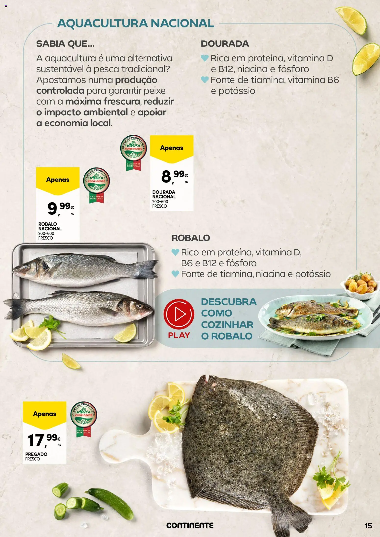 Continente - A frescura da primavera │ válido de 17.03.2026 | Página: 15 | Produtos: Dourada, Peixe, Vitamina d, Pá
