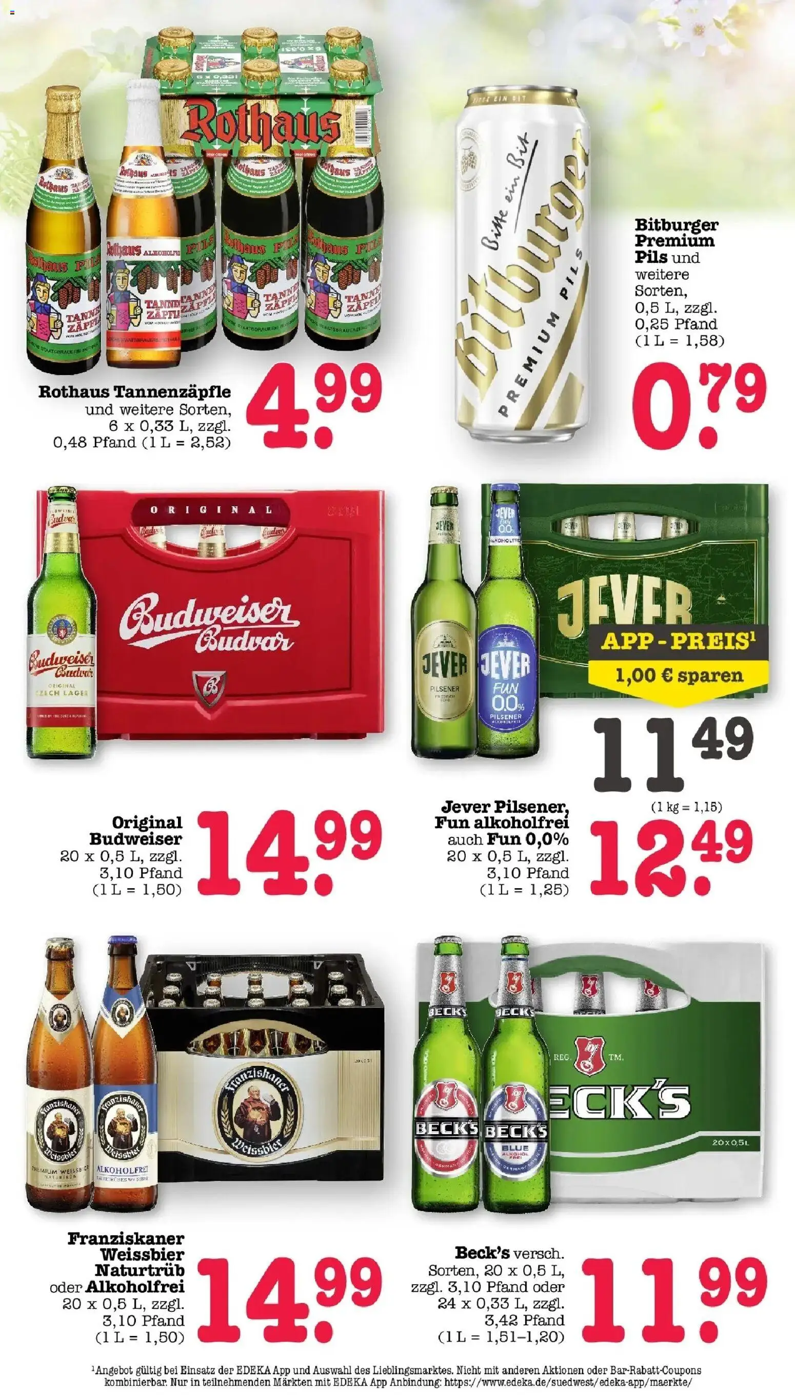 Edeka prospekt Offenbach	 – gültig ab 30.03.2026 | Seite: 58 | Produkte: Bitburger, Franziskaner, Jever, Budweiser