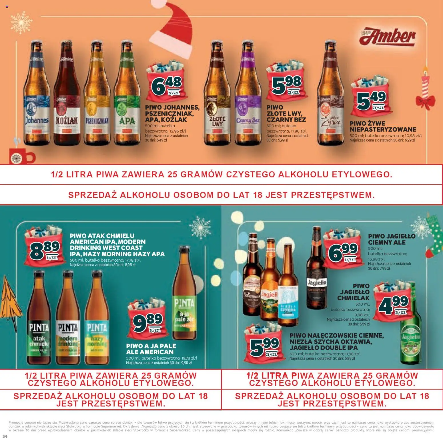 Stokrotka Gazetka - Mikołajki od 20.11.2025 | Strona: 54 | Produkty: Stokrotka, Piwo