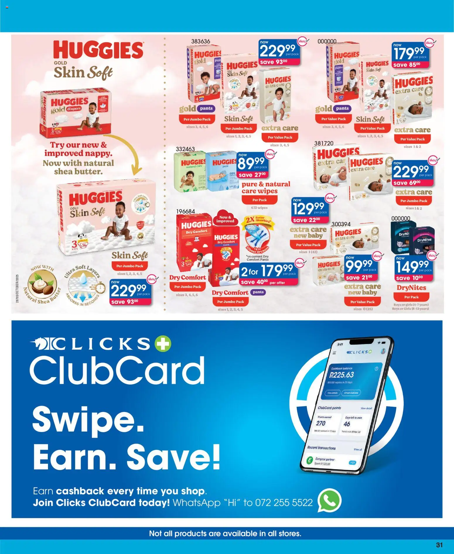 New Clicks catalogue – valid from 23.10.2025 | Page: 31 | Products: Pants, Butter