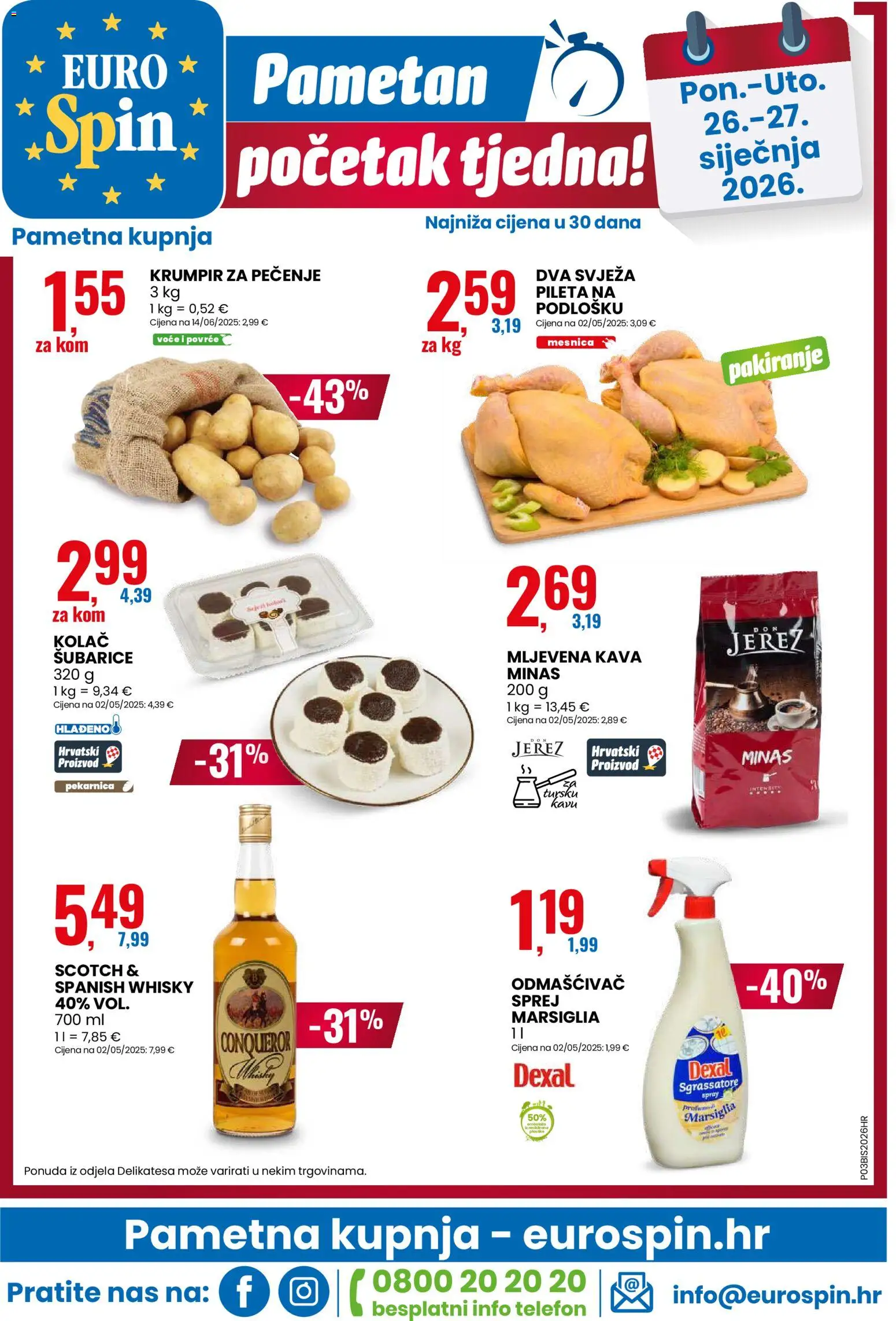 Eurospin katalog | vrijedi od 21.01.2026 | Stranica: 16 | Proizvodi: Kava, Whisky, Krumpir, Povrće