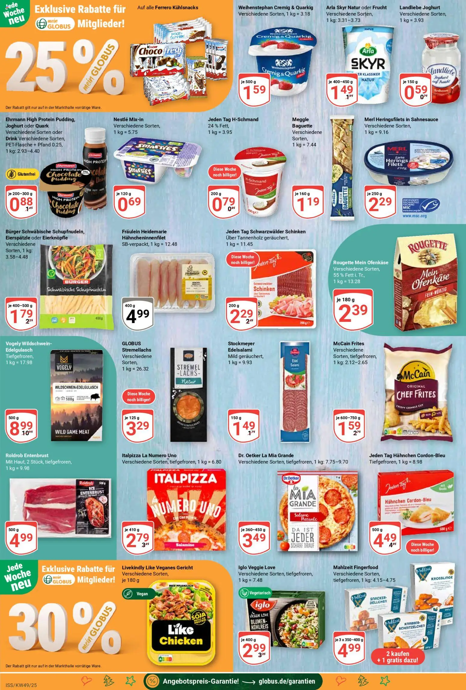 Globus Prospekt 	 – gültig ab 01.12.2025 | Seite: 12 | Produkte: Joghurt, Burger, Arla skyr, Salami