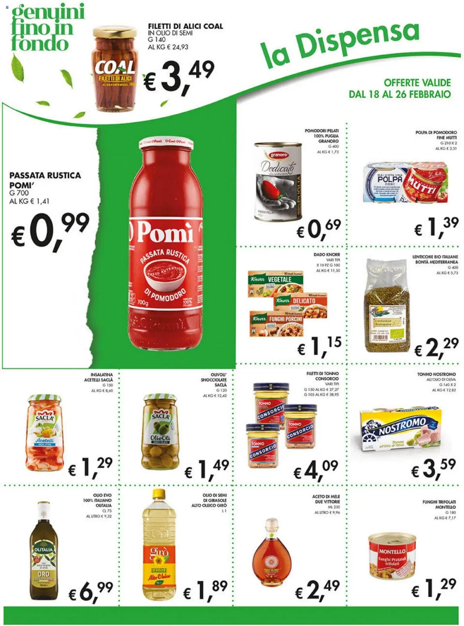 Volantino Coal del 18.02.2026 | Pagina: 12 | Prodotti: Lenticchie, Pomodori, Aceto, Mutti