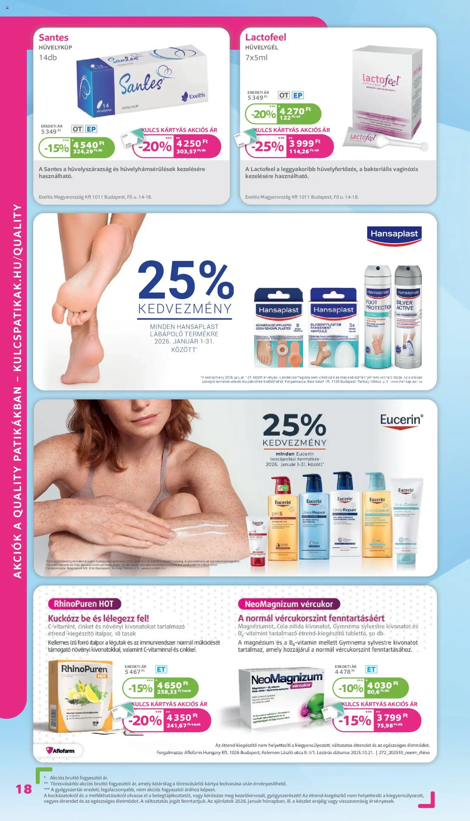 Kulcs Patika akciós ujság - amely érvényes a következő dátumtól: 01.01.2026 | Oldal: 18 | Termékek: Cola, Italpor