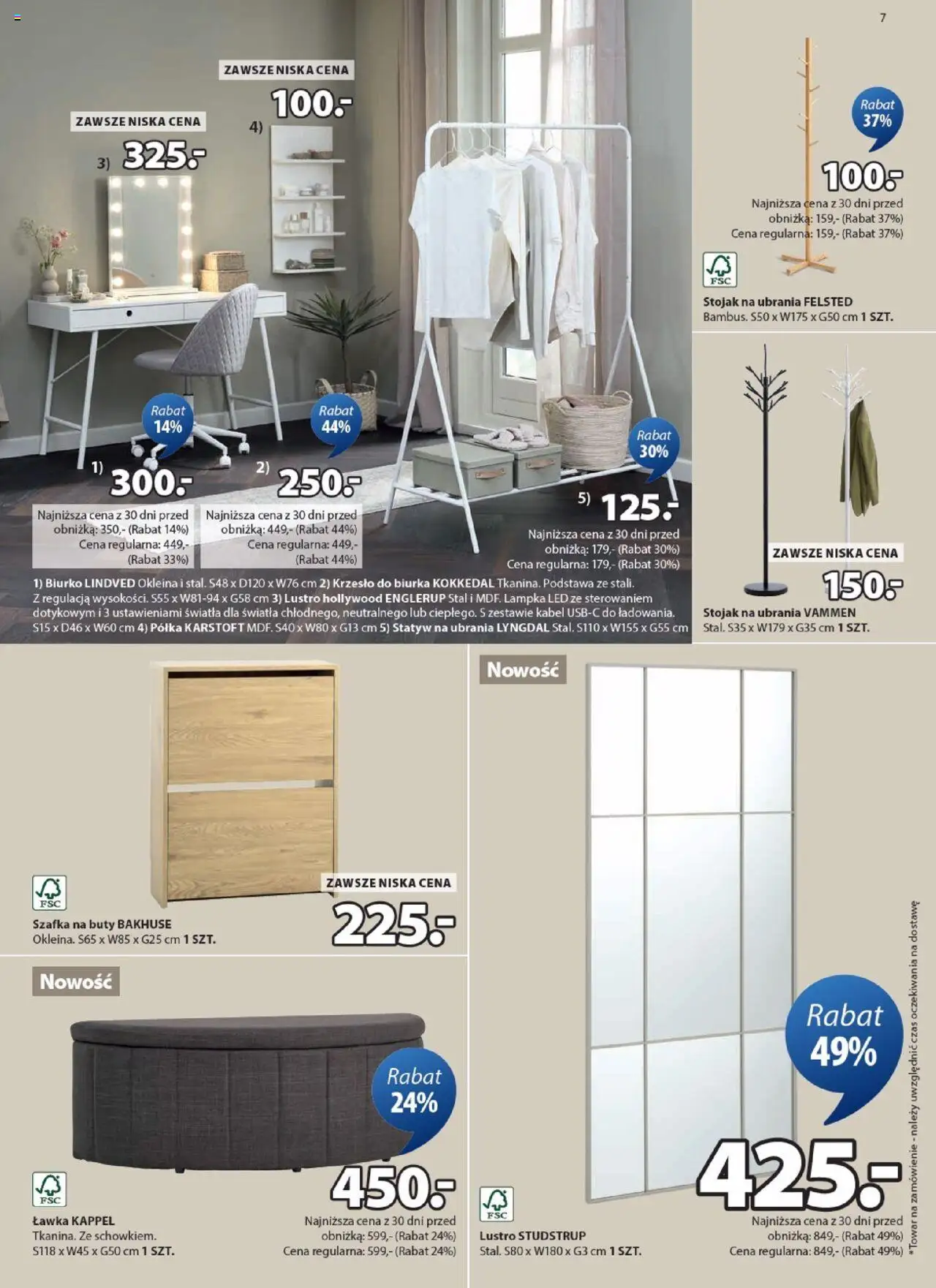JYSK Gazetka od 13.08.2025 | Strona: 7 | Produkty: Buty, Kabel, Krzesło, Lustro